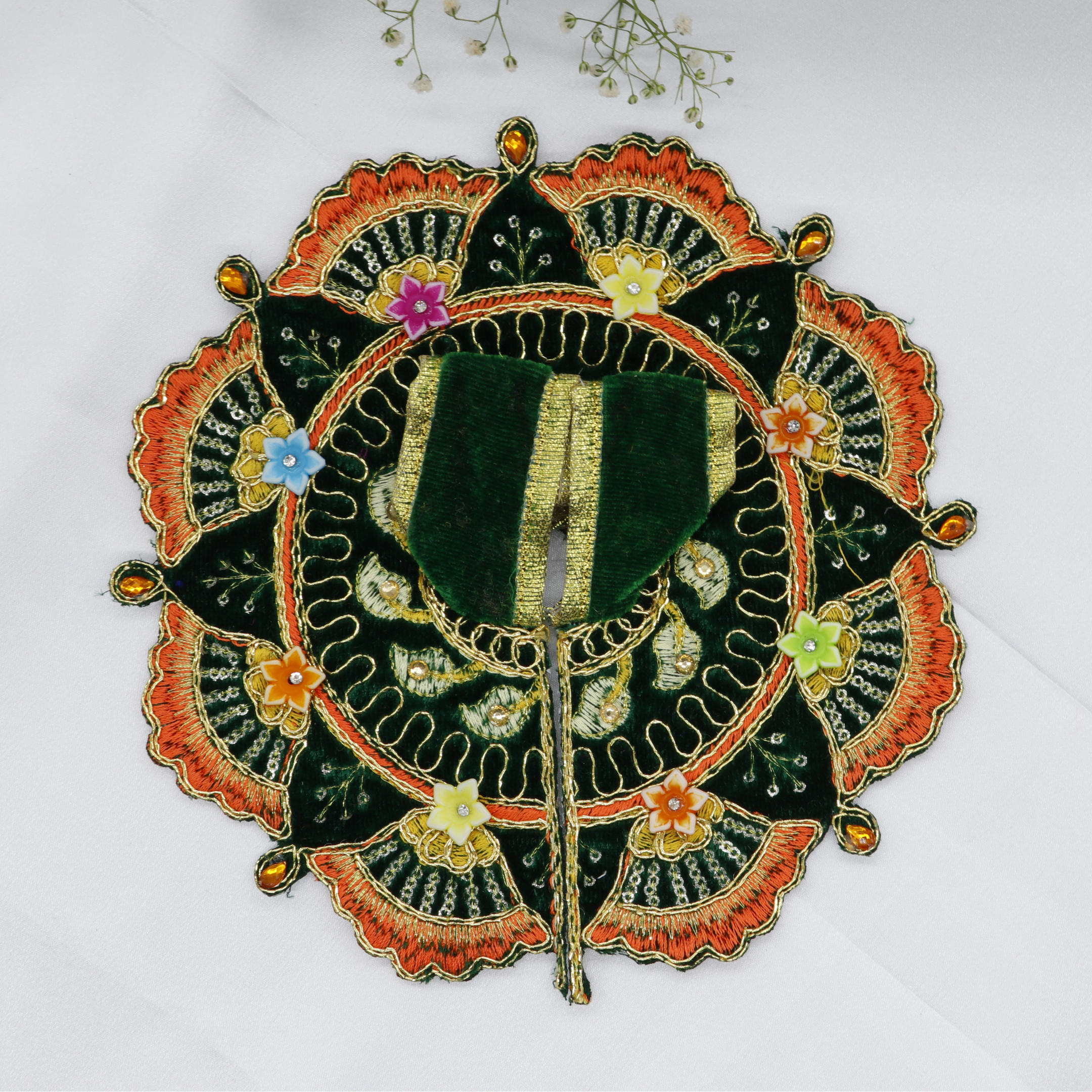 Phool Patti Zari Work Laddu Gopal Dress