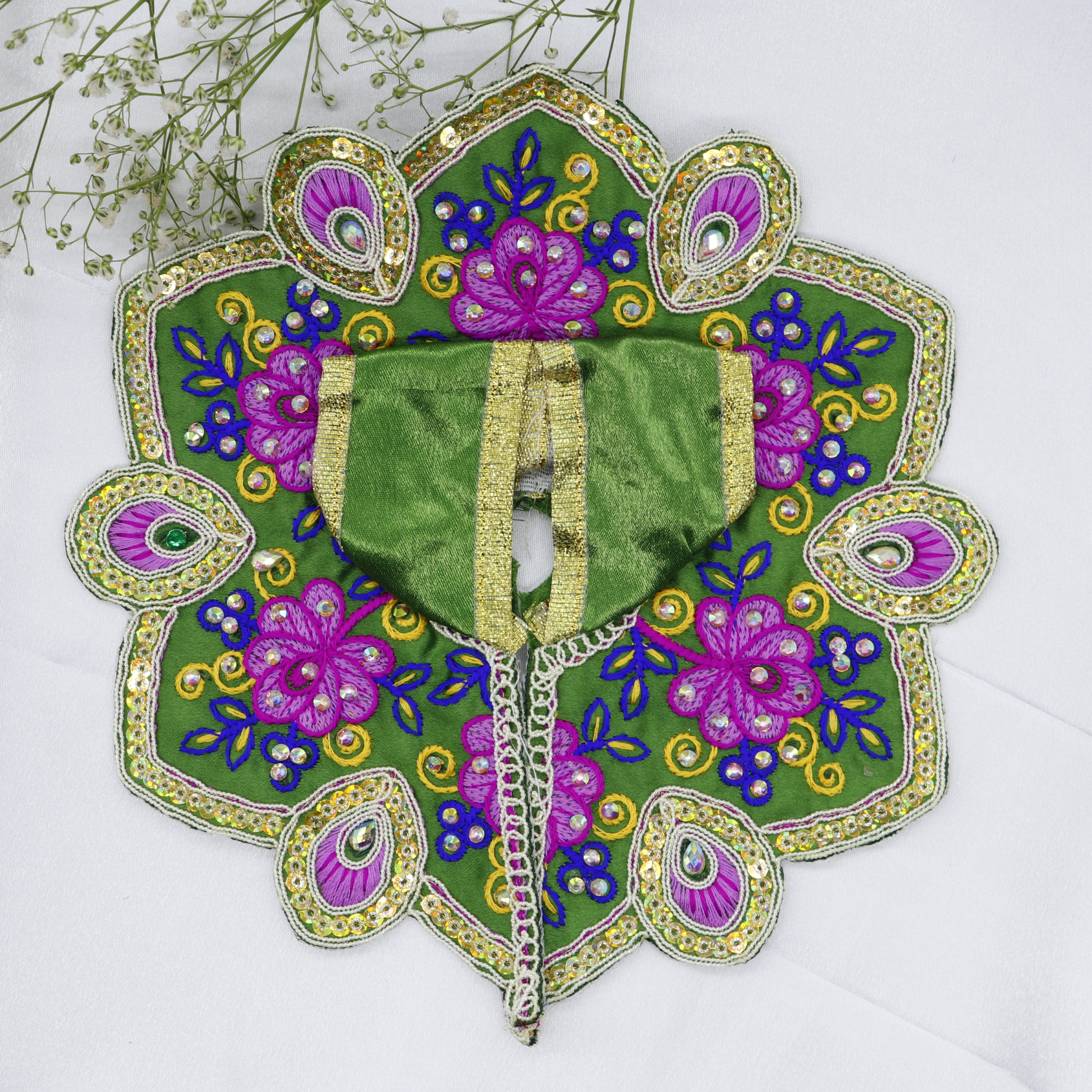 Mayur Rangat Embroidery Laddu Gopal Dress