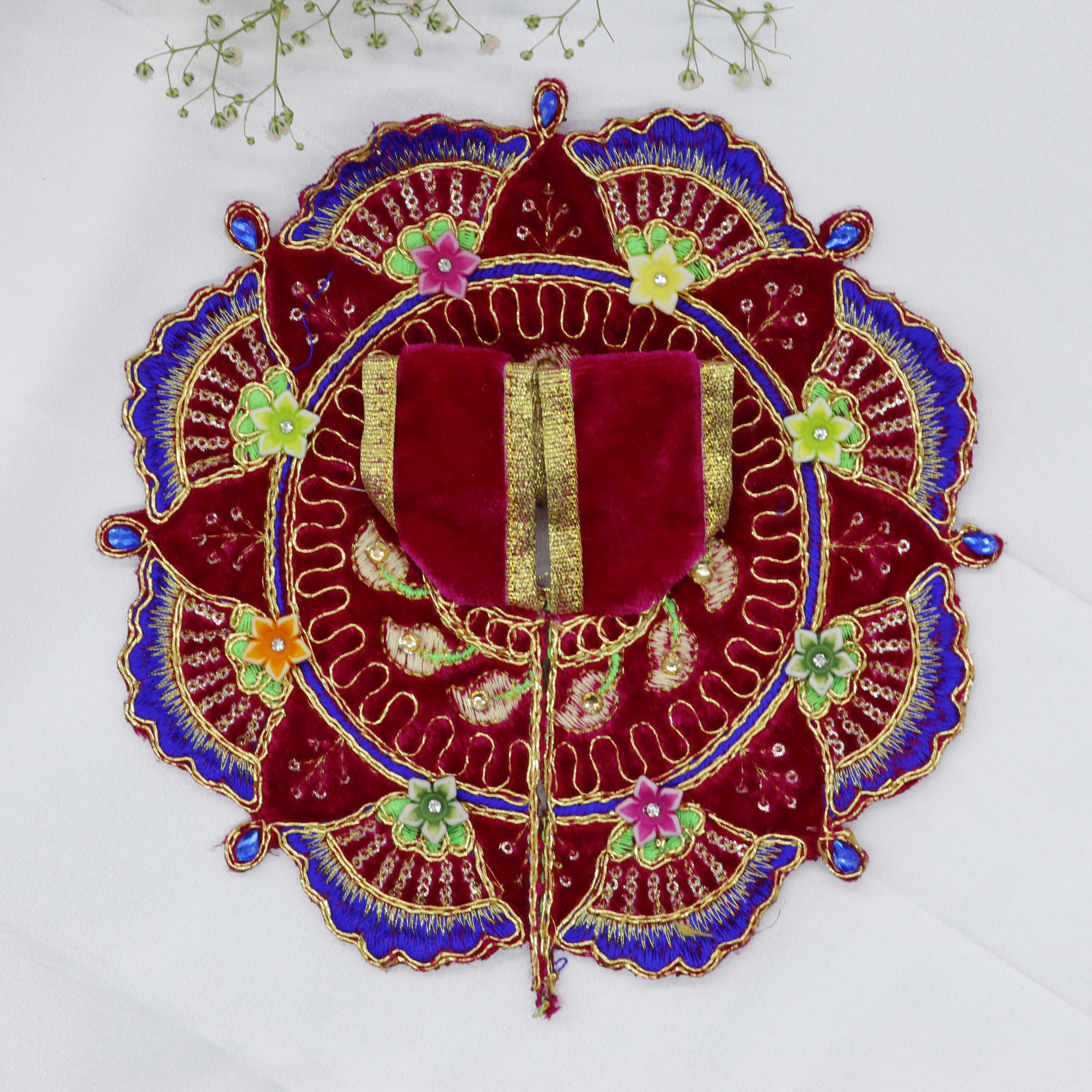 Phool Patti Zari Work Laddu Gopal Dress