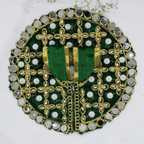 Makhmali Moti Mirror Work Laddu Gopal Dress