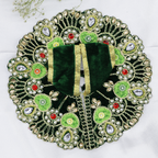 હીરા મોતી વેલ્વેટ બેઝ લાડુ ગોપાલ ડ્રેસ