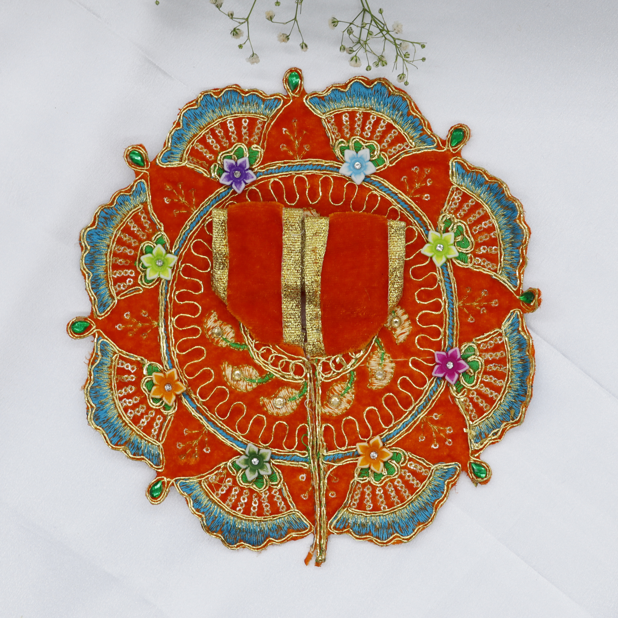 Phool Patti Zari Work Laddu Gopal Dress