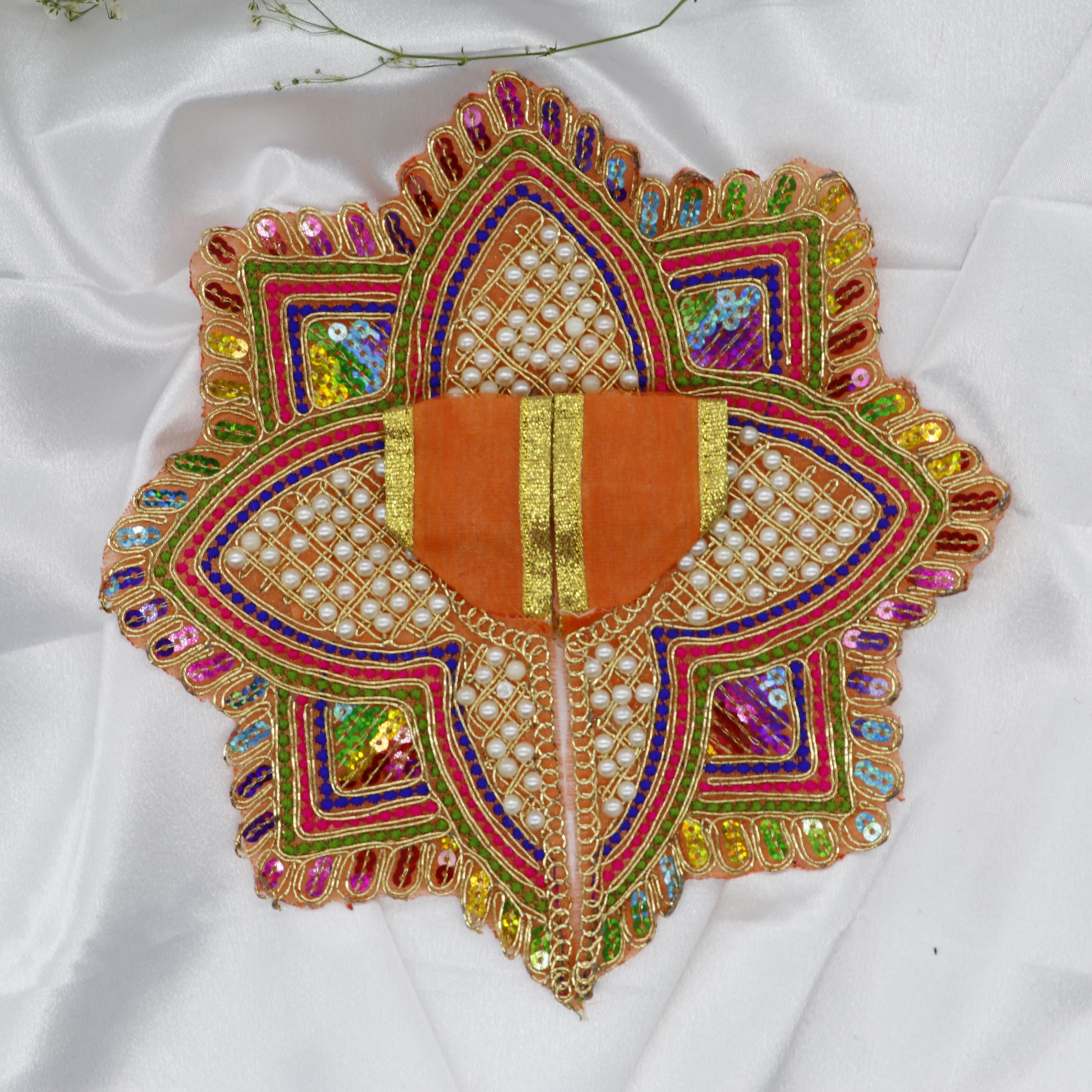 Moti Mandal Design Net Fabric Laddu Gopal Dress