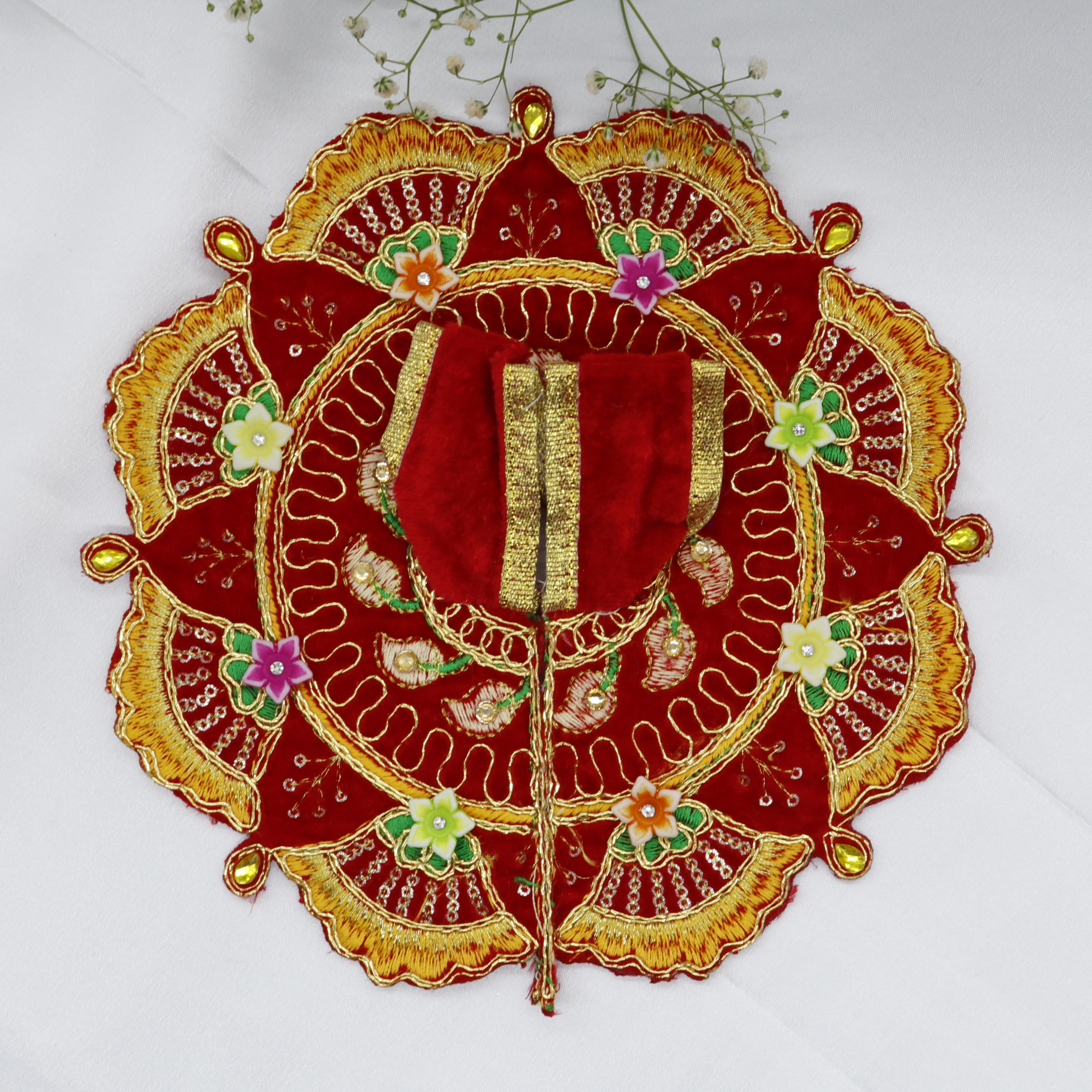 Phool Patti Zari Work Laddu Gopal Dress