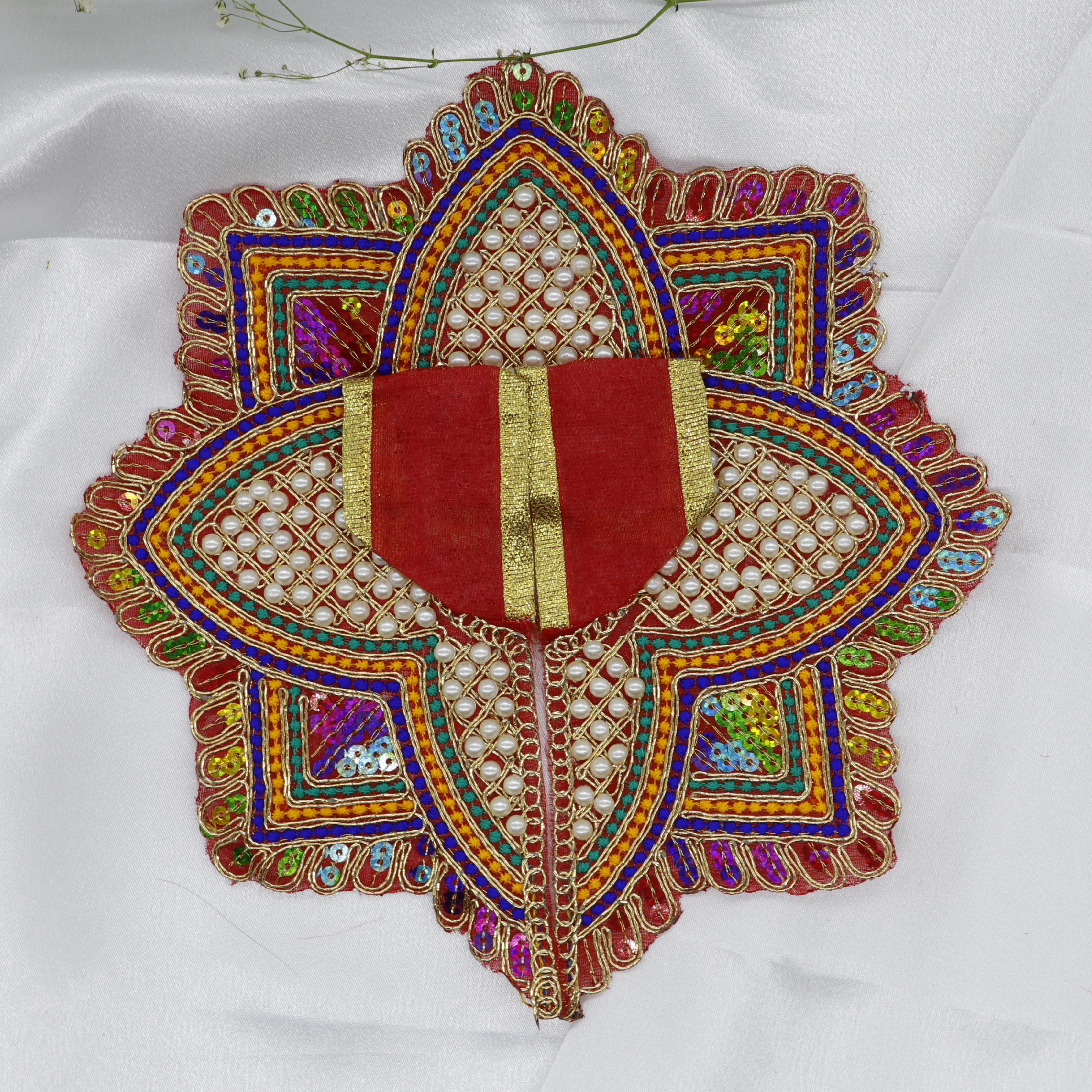 Moti Mandal Design Net Fabric Laddu Gopal Dress