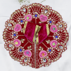 હીરા મોતી વેલ્વેટ બેઝ લાડુ ગોપાલ ડ્રેસ