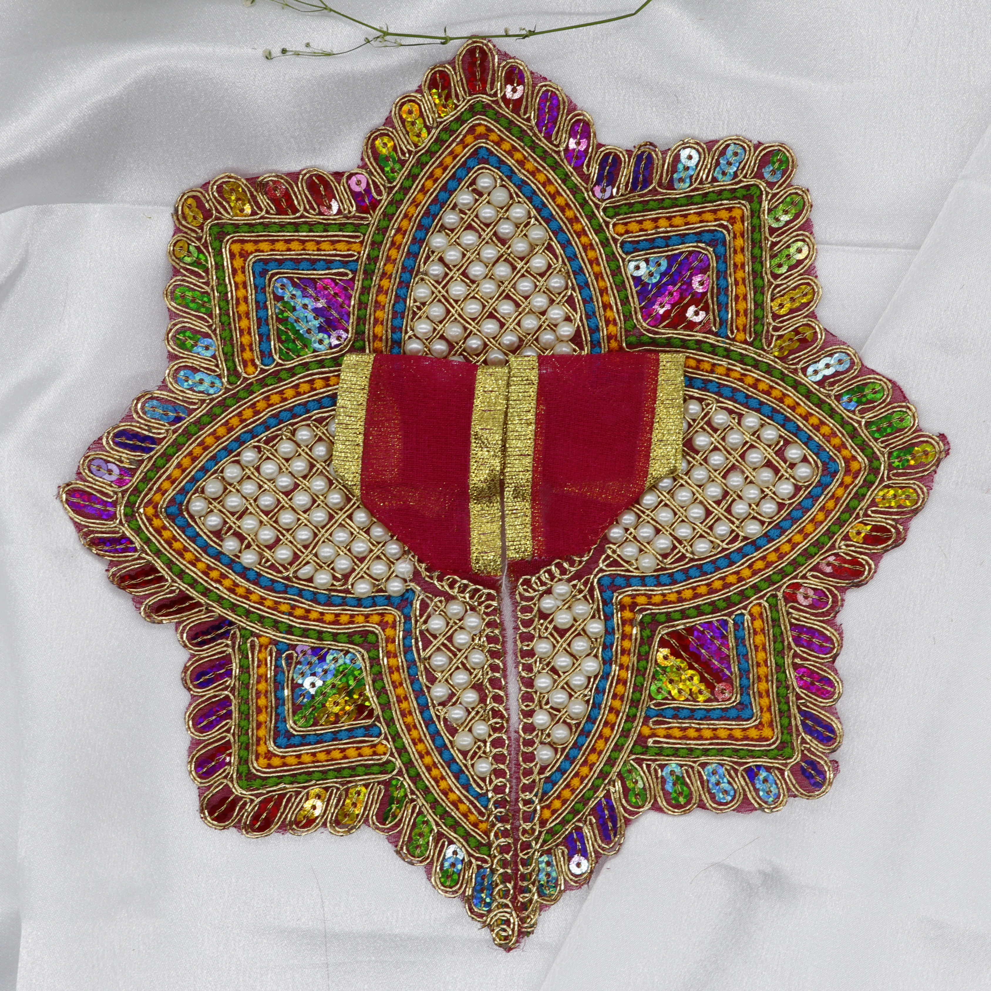 Moti Mandal Design Net Fabric Laddu Gopal Dress