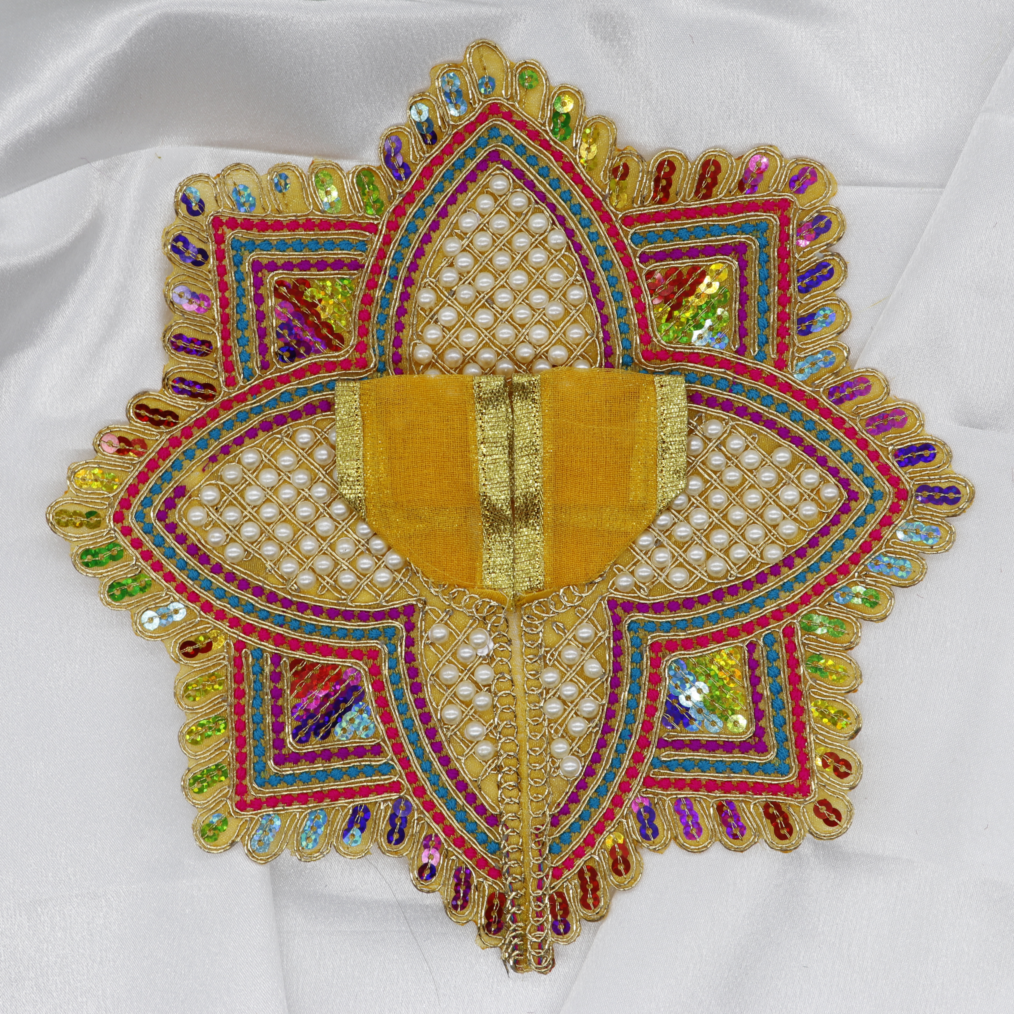 Moti Mandal Design Net Fabric Laddu Gopal Dress