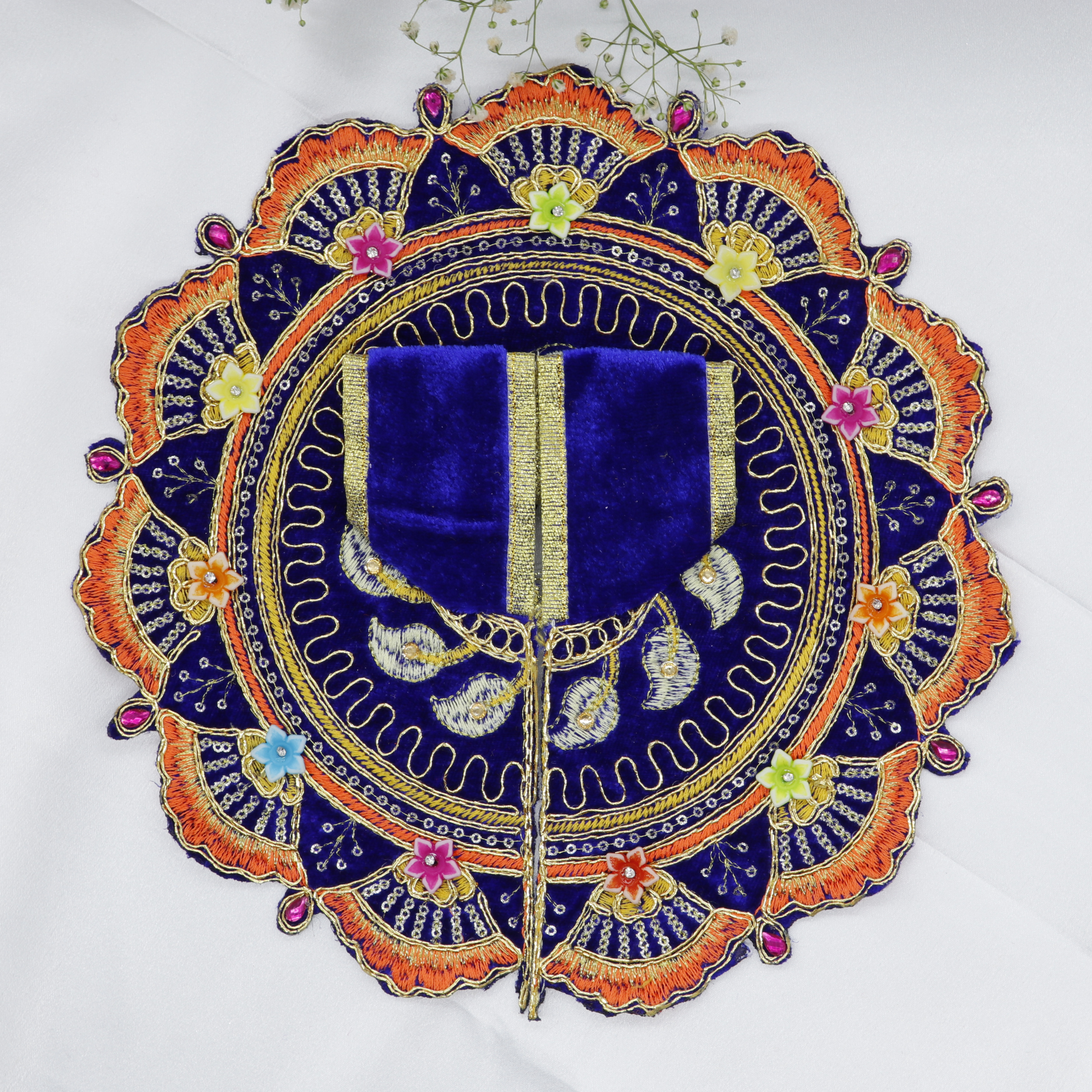 Phool Patti Zari Work Laddu Gopal Dress