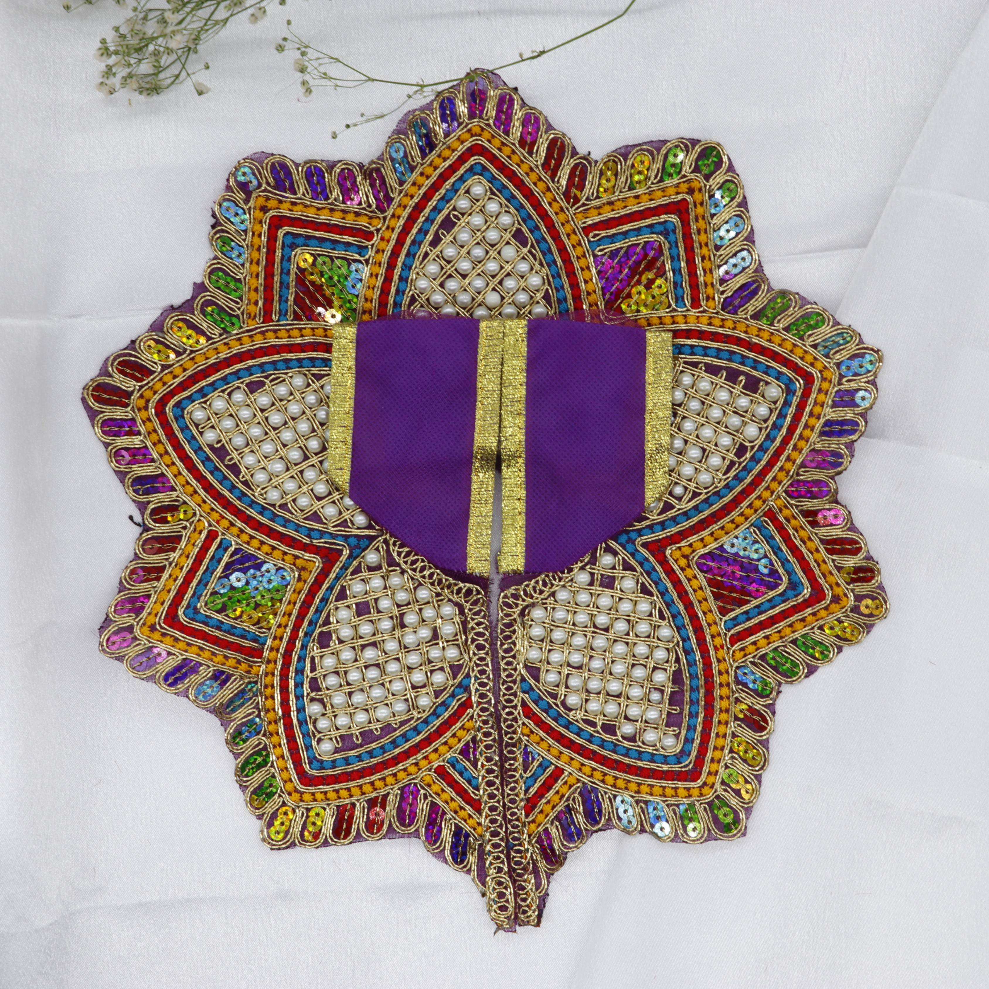 Moti Mandal Design Net Fabric Laddu Gopal Dress