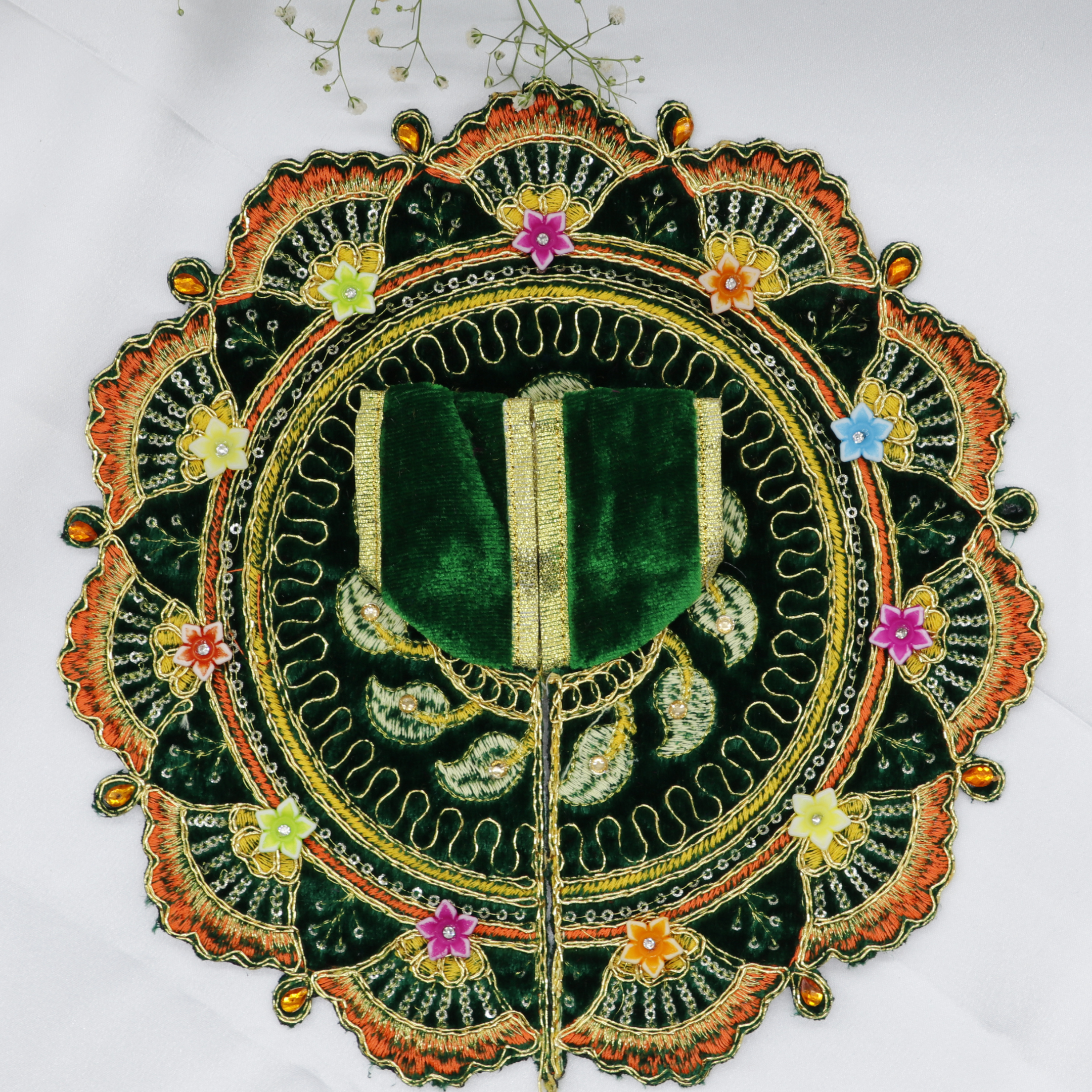 Phool Patti Zari Work Laddu Gopal Dress