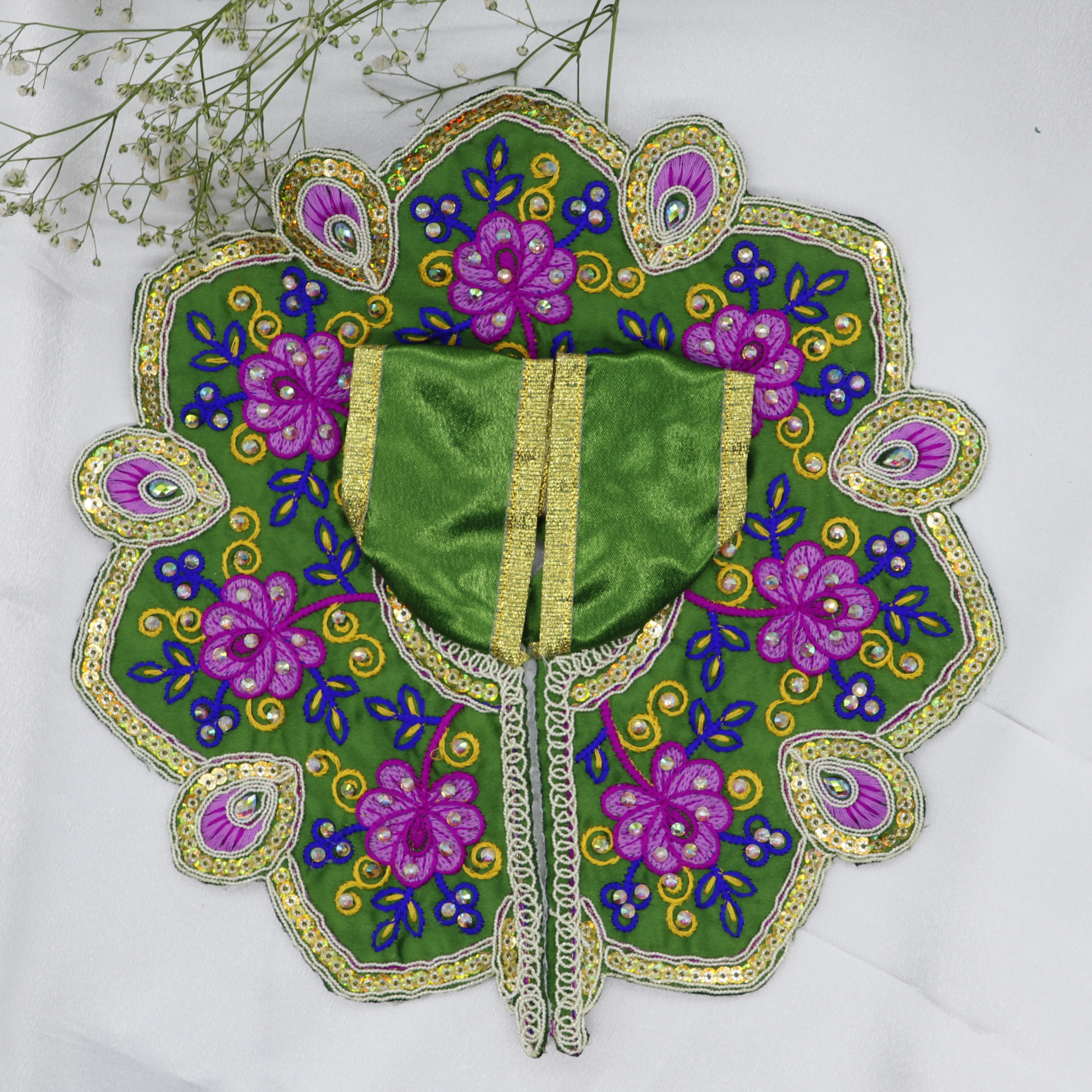 Mayur Rangat Embroidery Laddu Gopal Dress