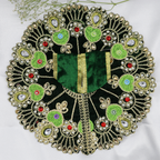 હીરા મોતી વેલ્વેટ બેઝ લાડુ ગોપાલ ડ્રેસ