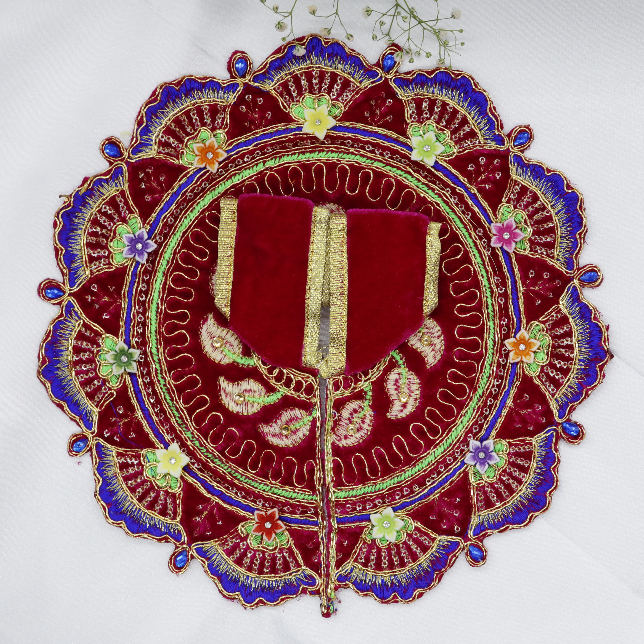 Phool Patti Zari Work Laddu Gopal Dress