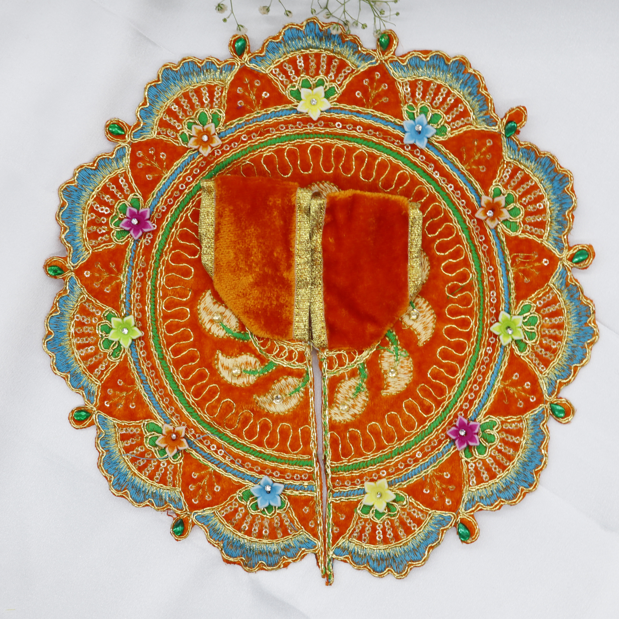 Phool Patti Zari Work Laddu Gopal Dress