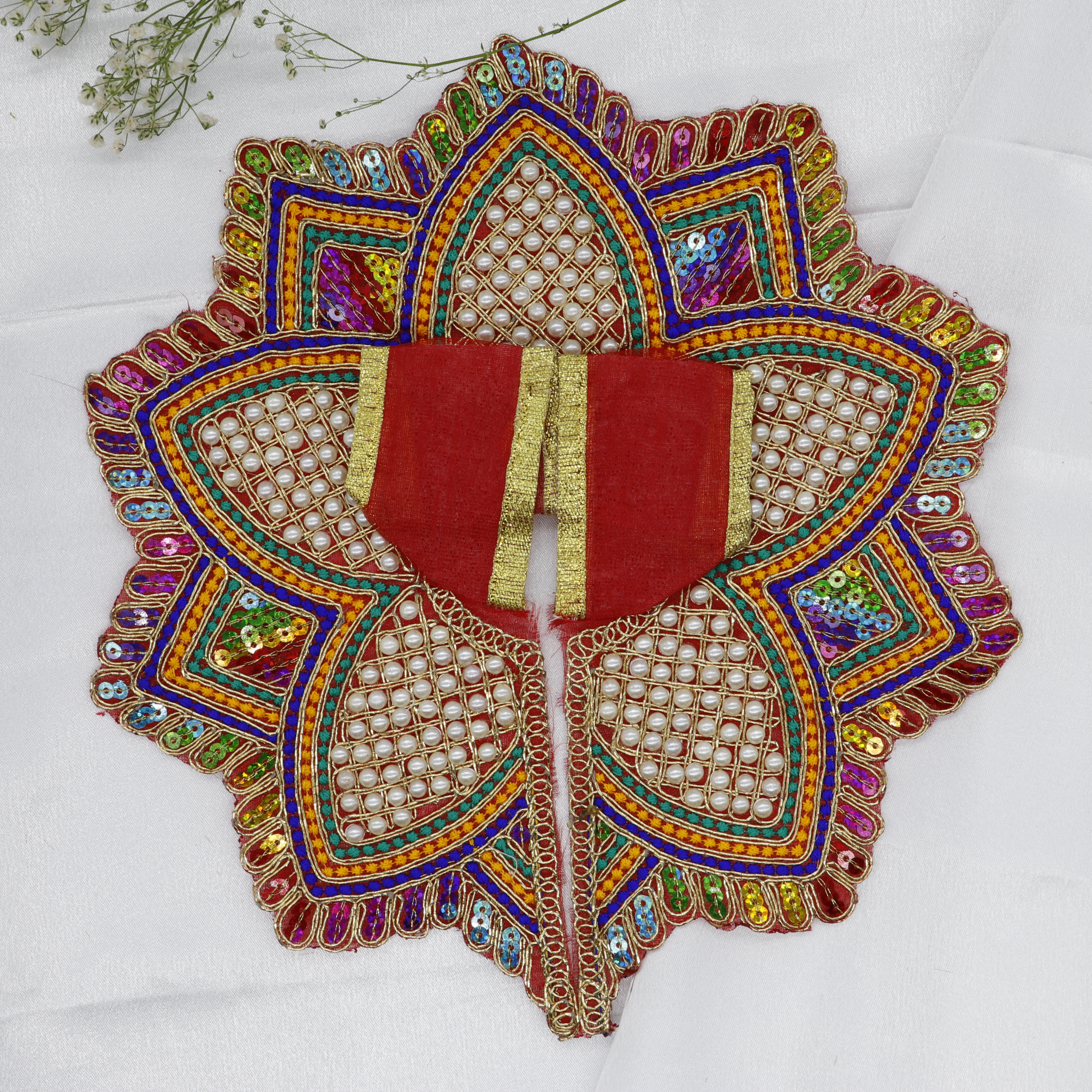 Moti Mandal Design Net Fabric Laddu Gopal Dress