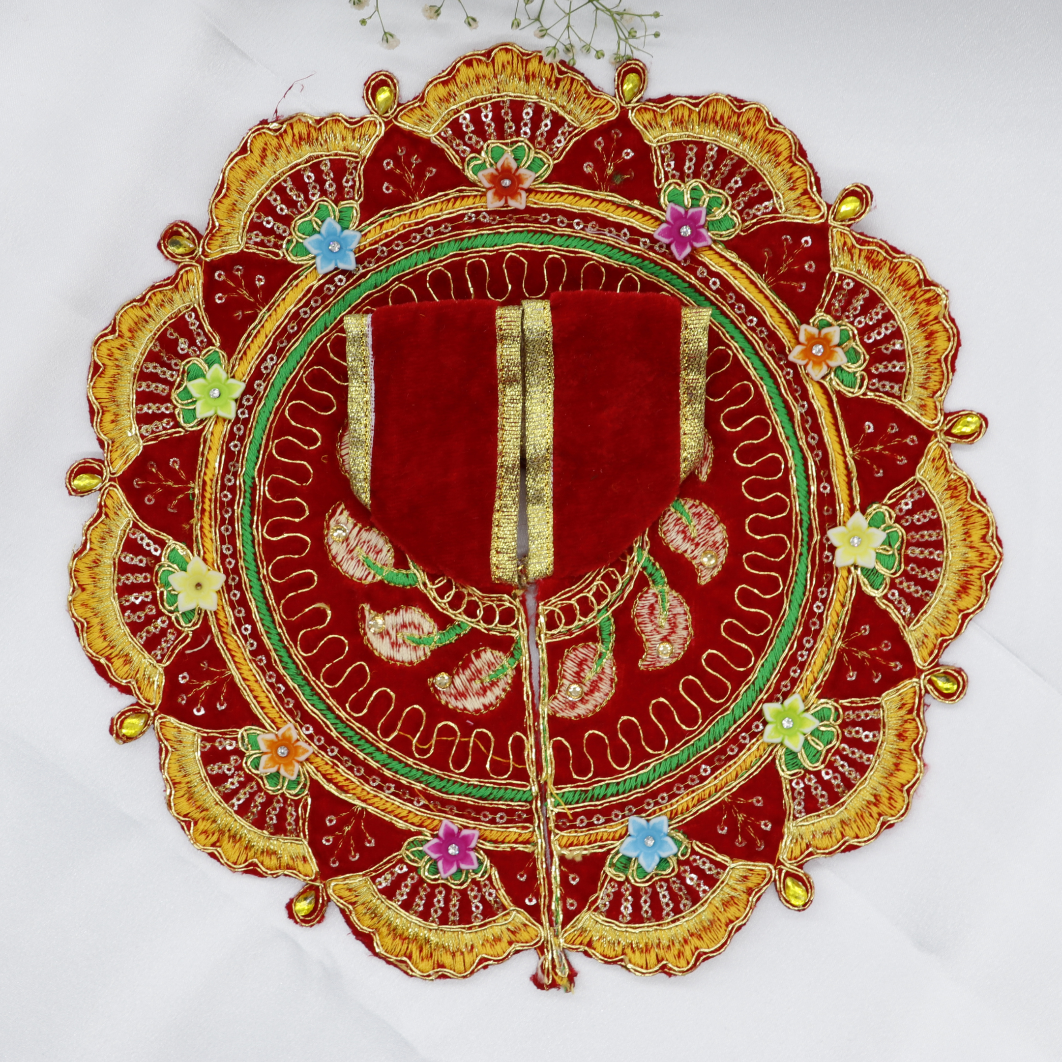 Phool Patti Zari Work Laddu Gopal Dress