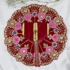 હીરા મોતી વેલ્વેટ બેઝ લાડુ ગોપાલ ડ્રેસ