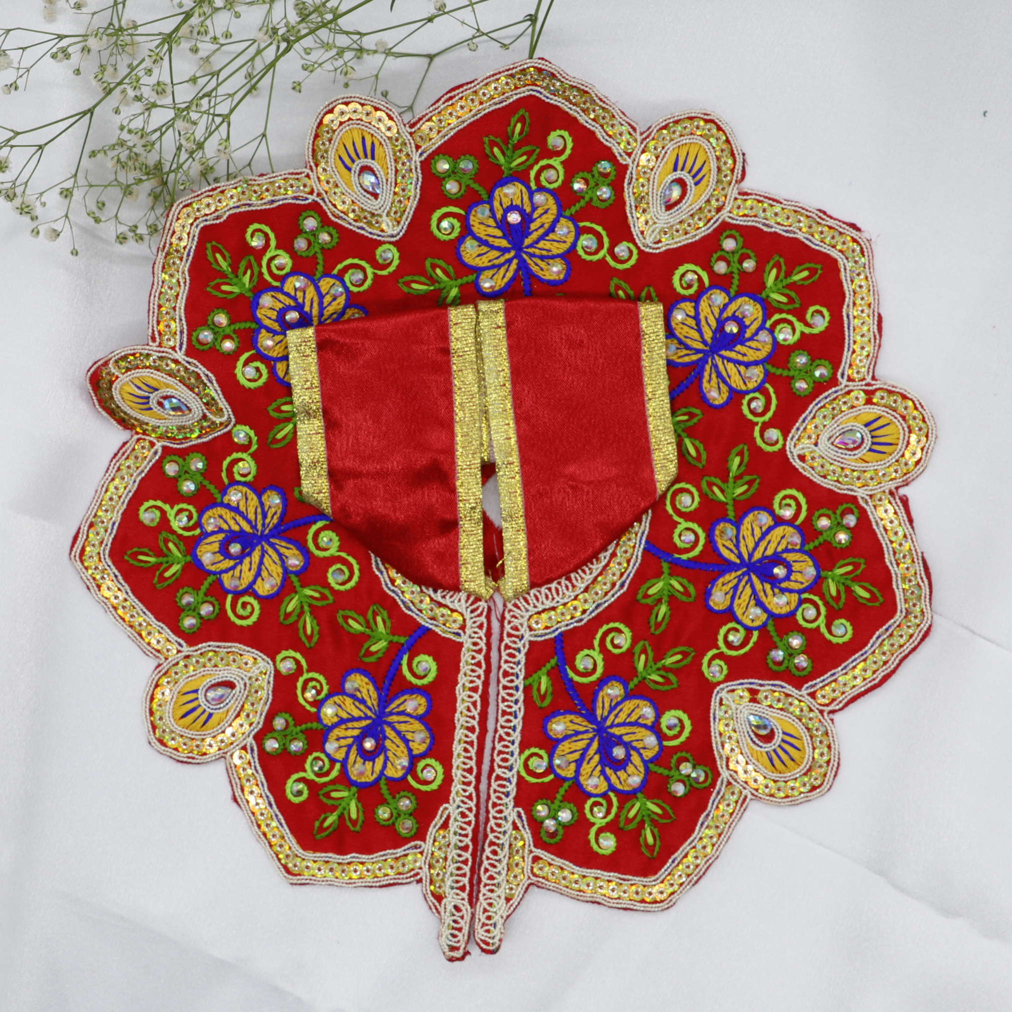 Mayur Rangat Embroidery Laddu Gopal Dress