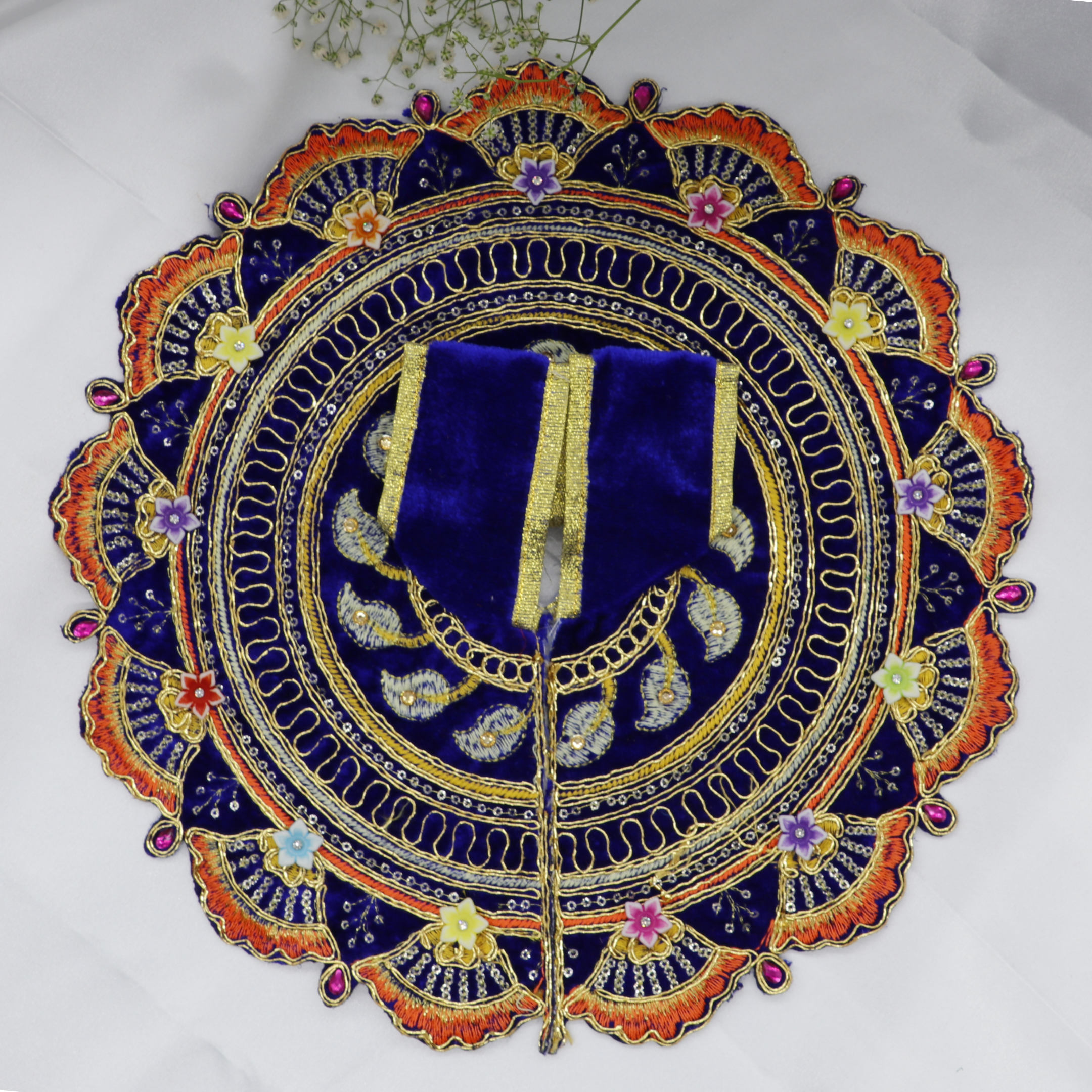 Phool Patti Zari Work Laddu Gopal Dress