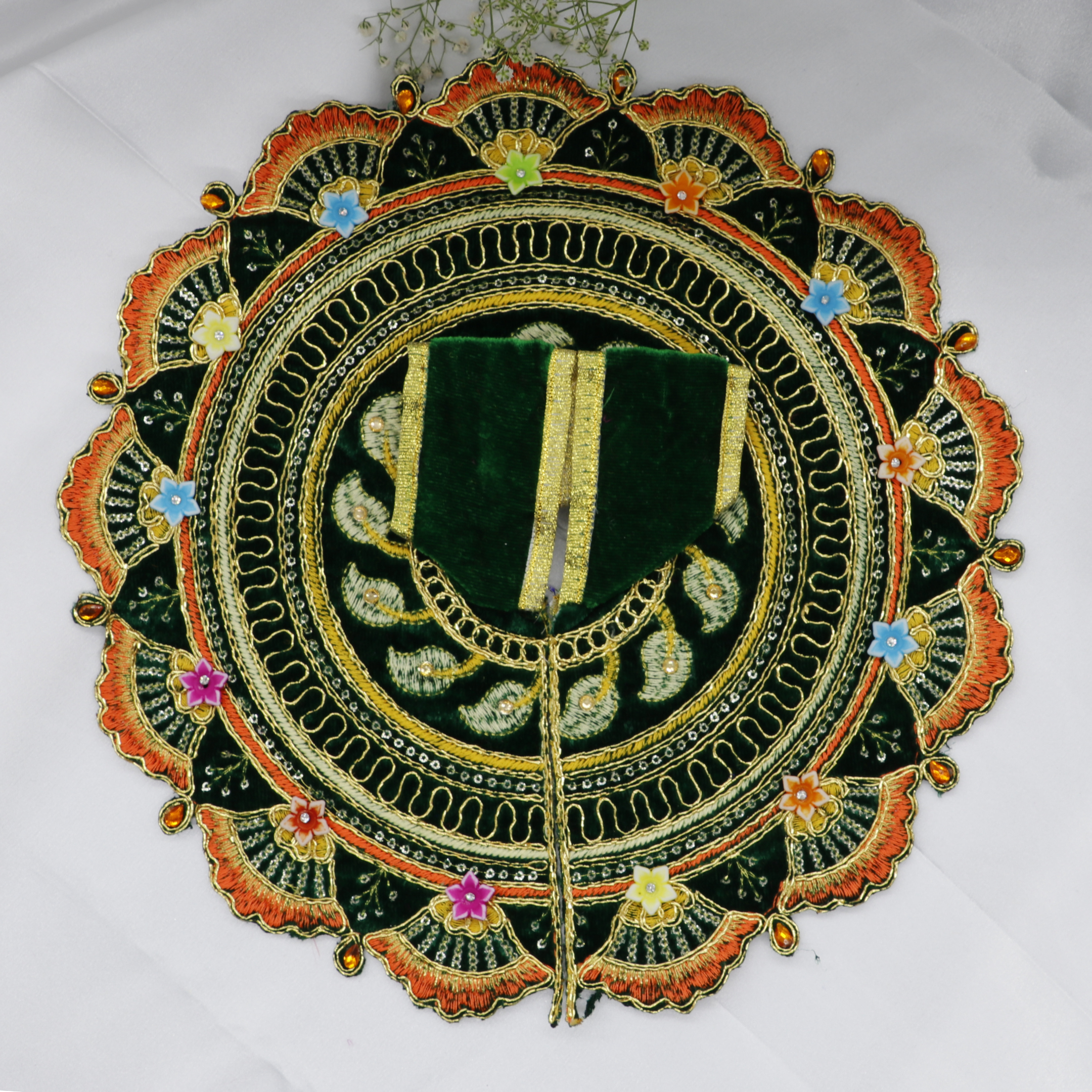 Phool Patti Zari Work Laddu Gopal Dress