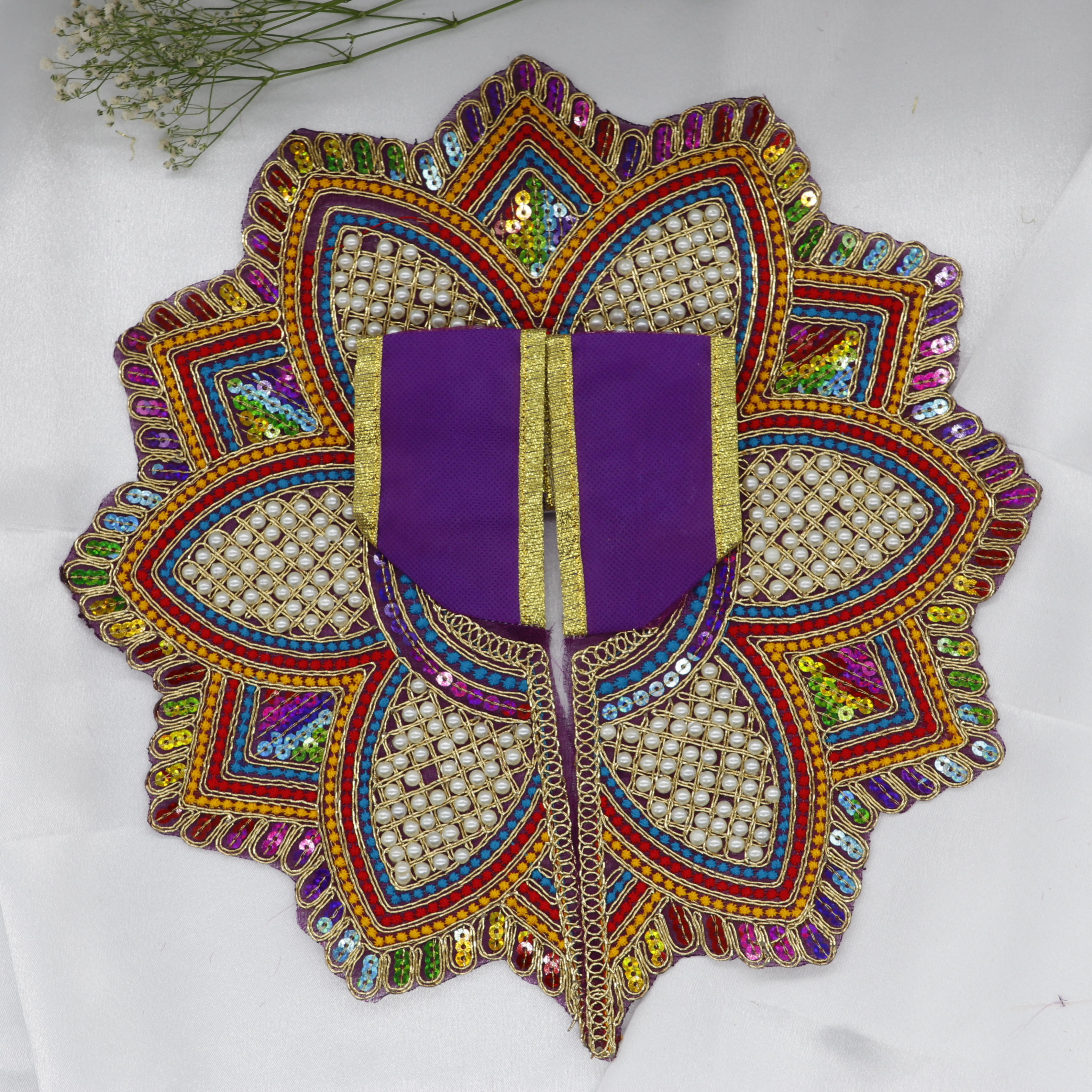 Moti Mandal Design Net Fabric Laddu Gopal Dress