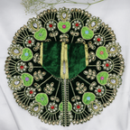 હીરા મોતી વેલ્વેટ બેઝ લાડુ ગોપાલ ડ્રેસ