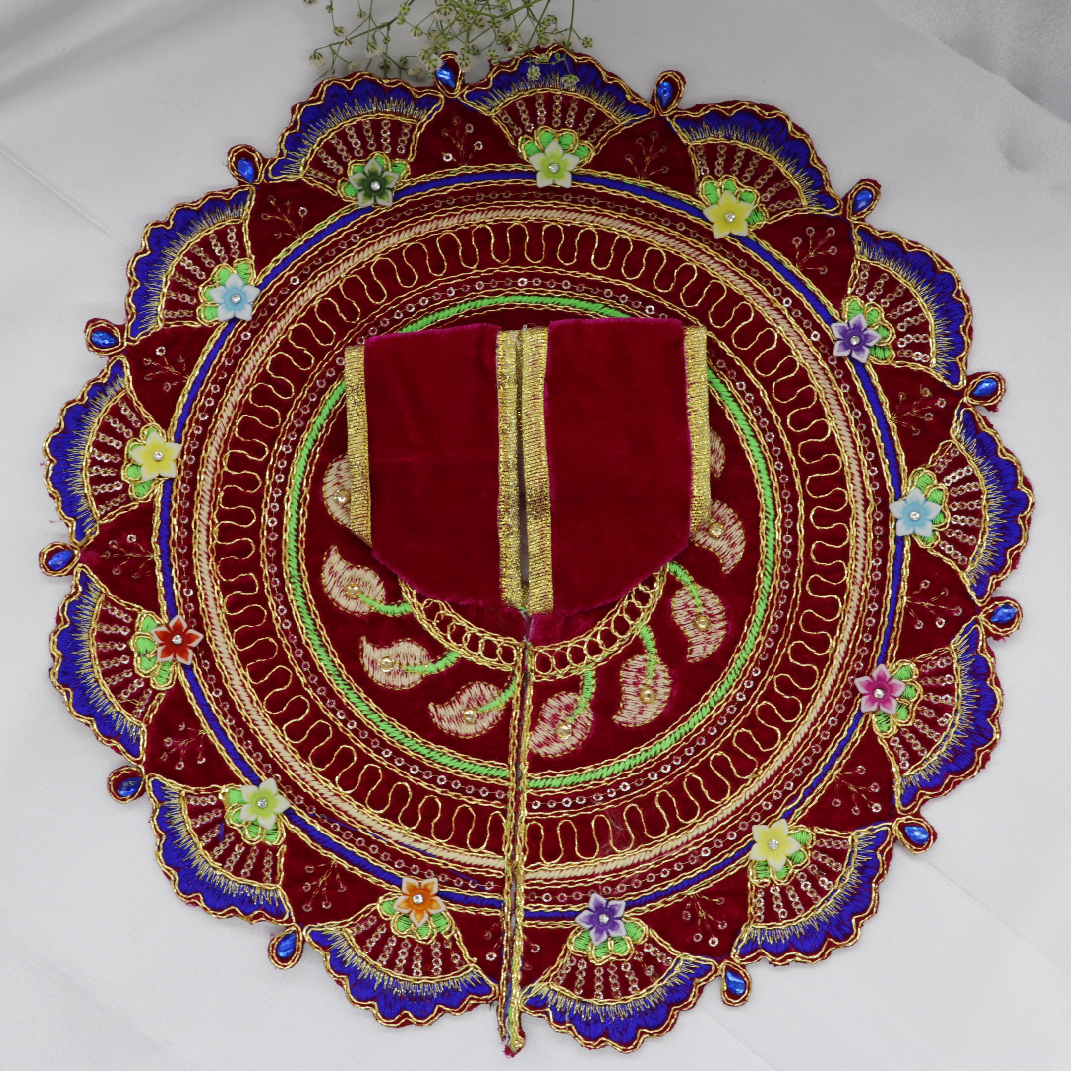 Phool Patti Zari Work Laddu Gopal Dress