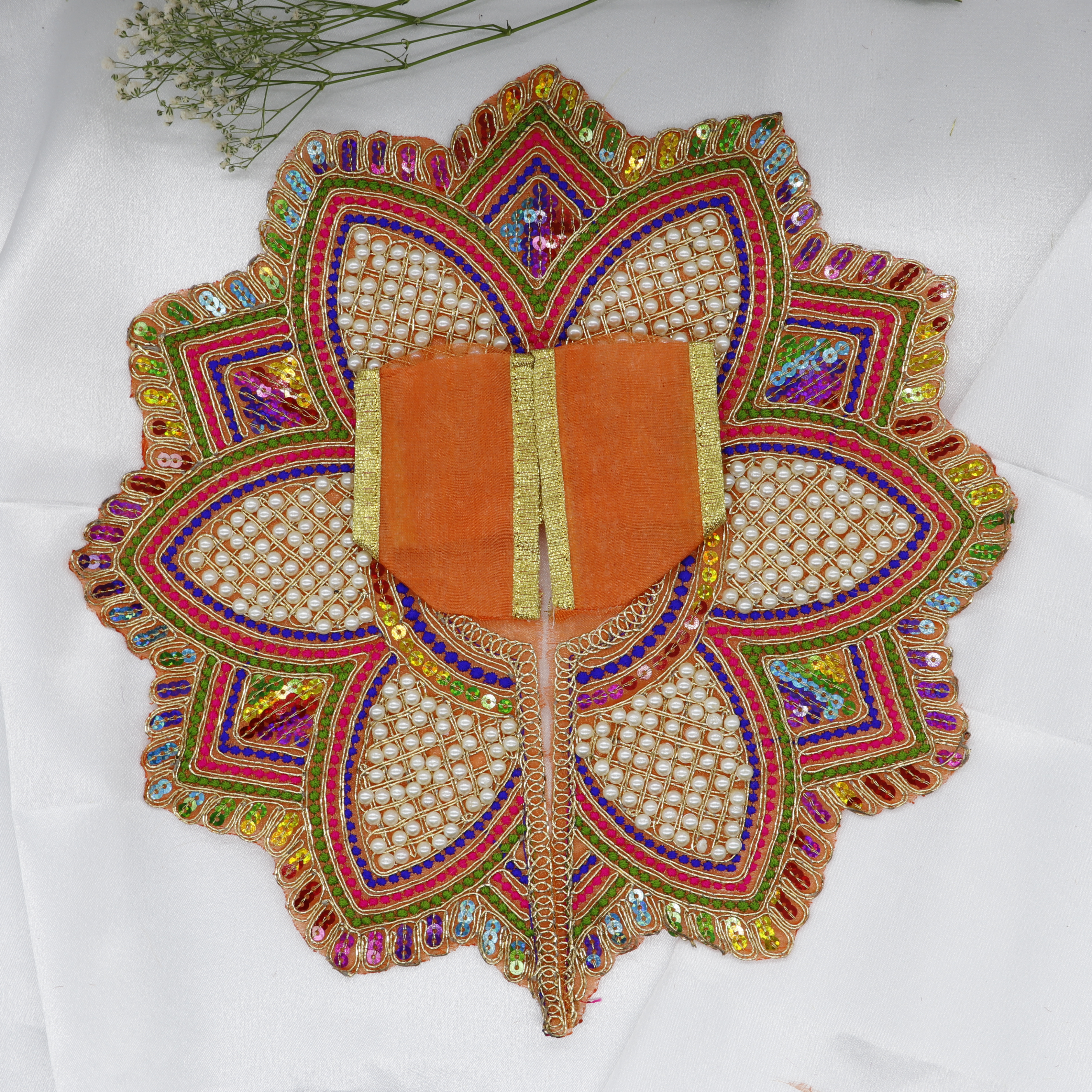 Moti Mandal Design Net Fabric Laddu Gopal Dress