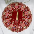 હીરા મોતી વેલ્વેટ બેઝ લાડુ ગોપાલ ડ્રેસ