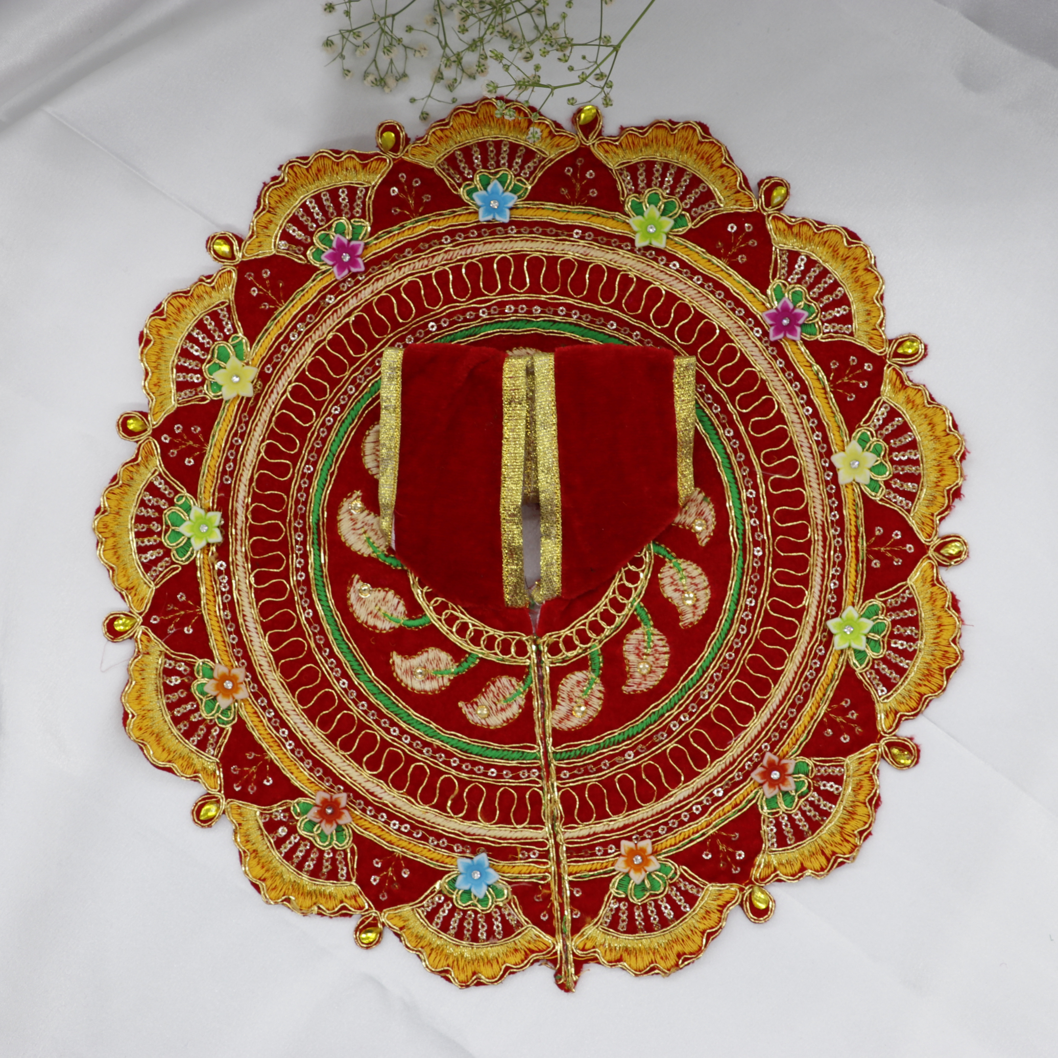 Phool Patti Zari Work Laddu Gopal Dress