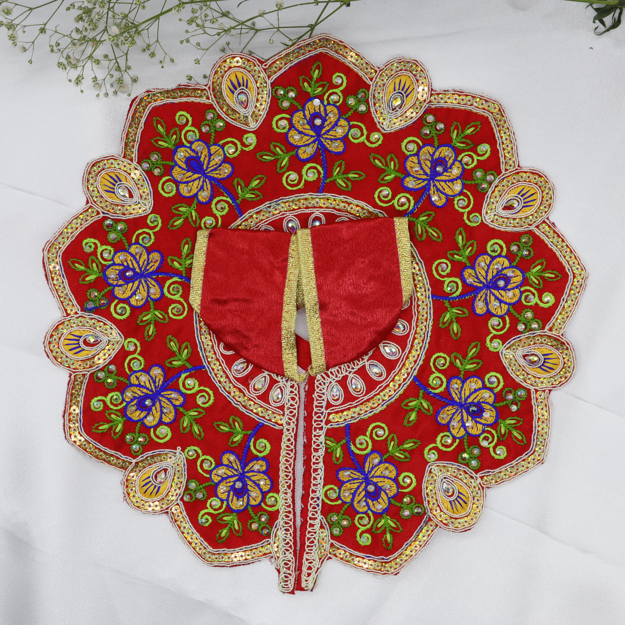 Mayur Rangat Embroidery Laddu Gopal Dress