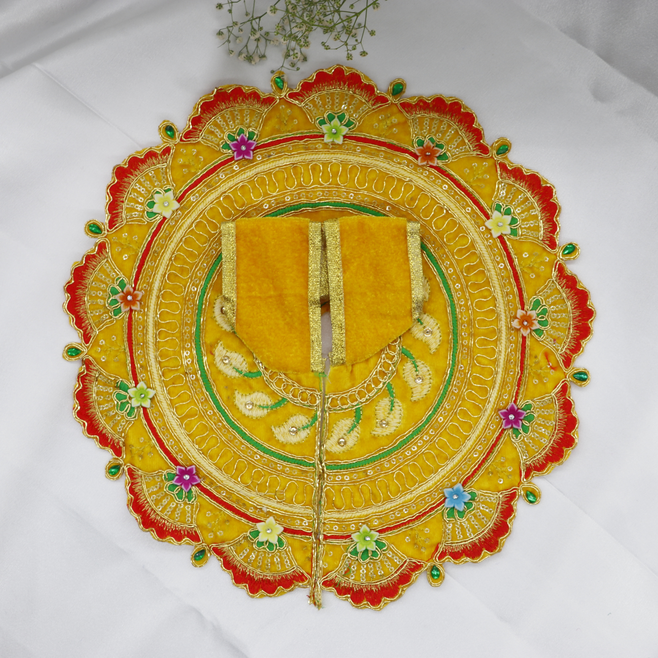 Phool Patti Zari Work Laddu Gopal Dress