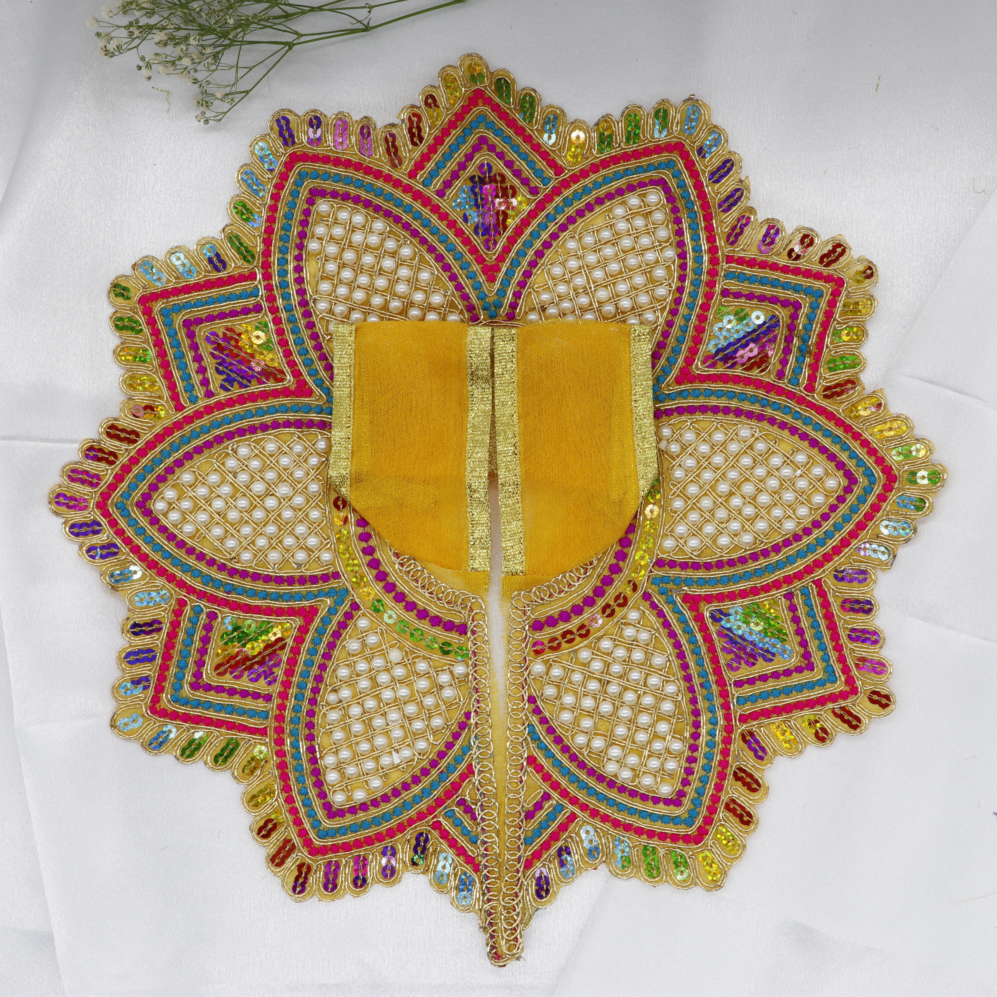 Moti Mandal Design Net Fabric Laddu Gopal Dress