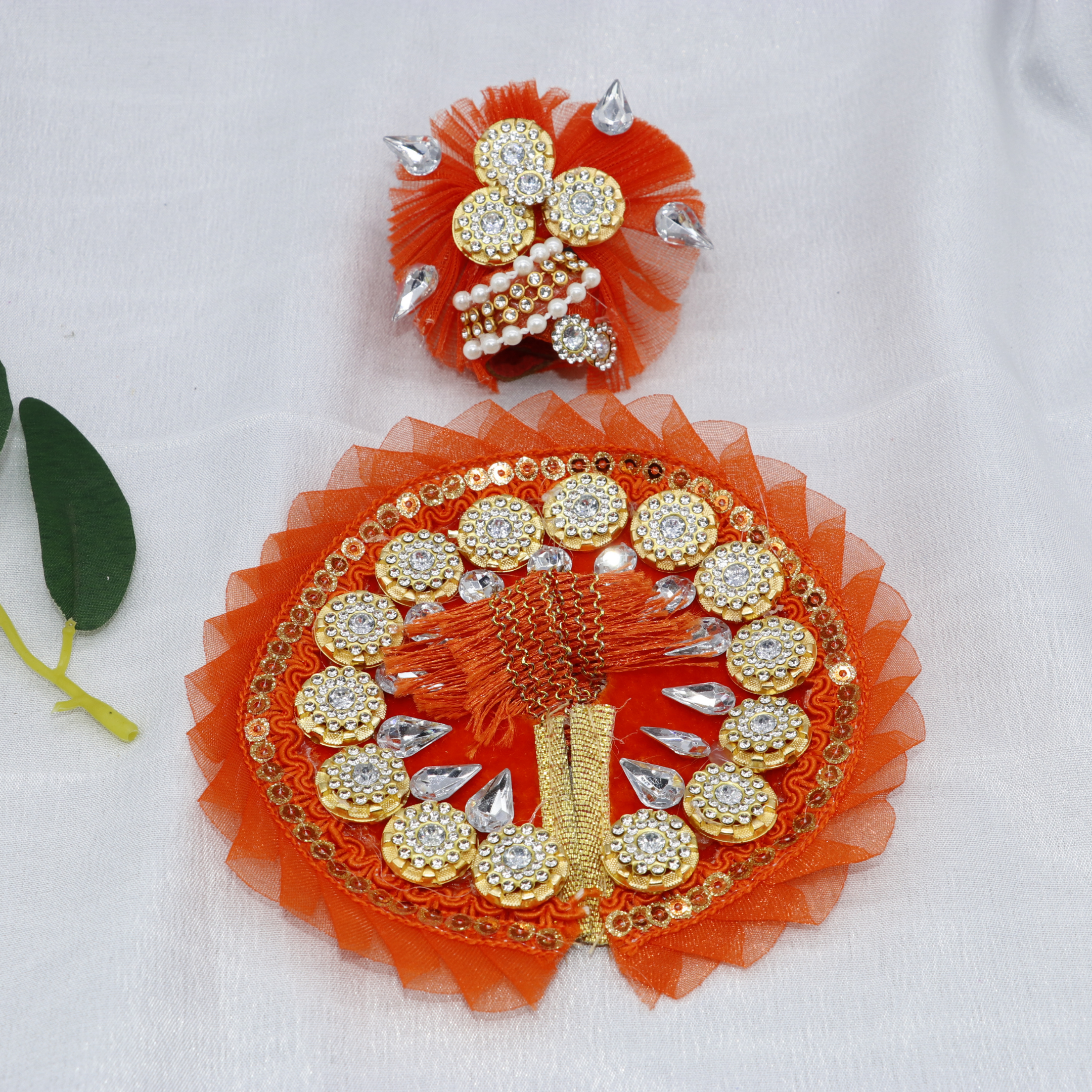 Stone Work Laddu Gopal Dress With Mukut