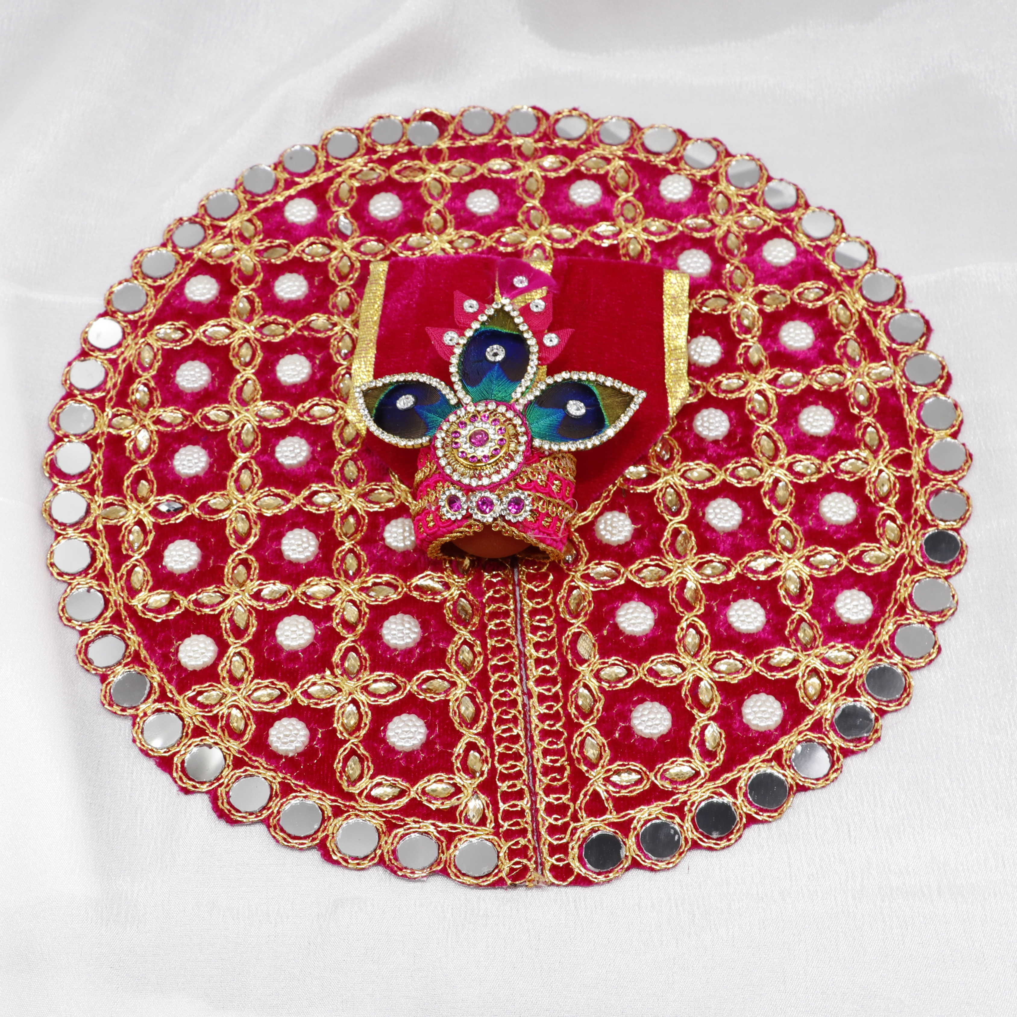 Makhamali Moti Laddu Gopal Dress With Mukut