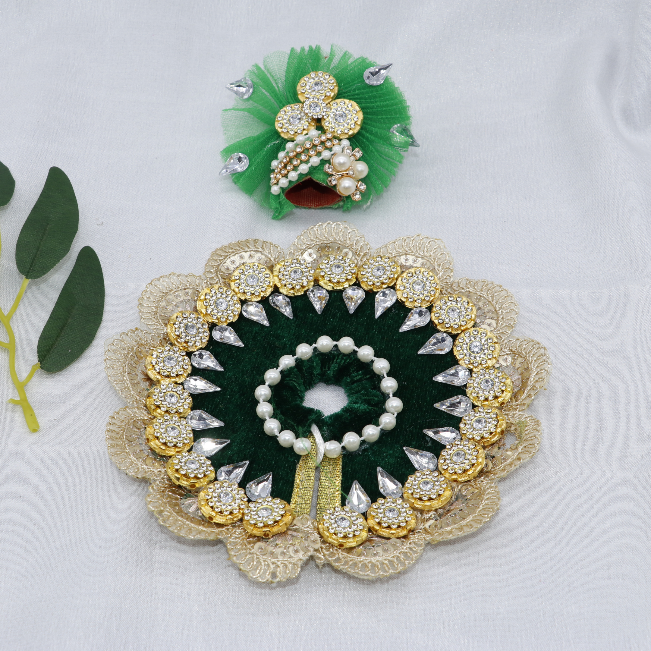 Stone Work Laddu Gopal Dress With Mukut