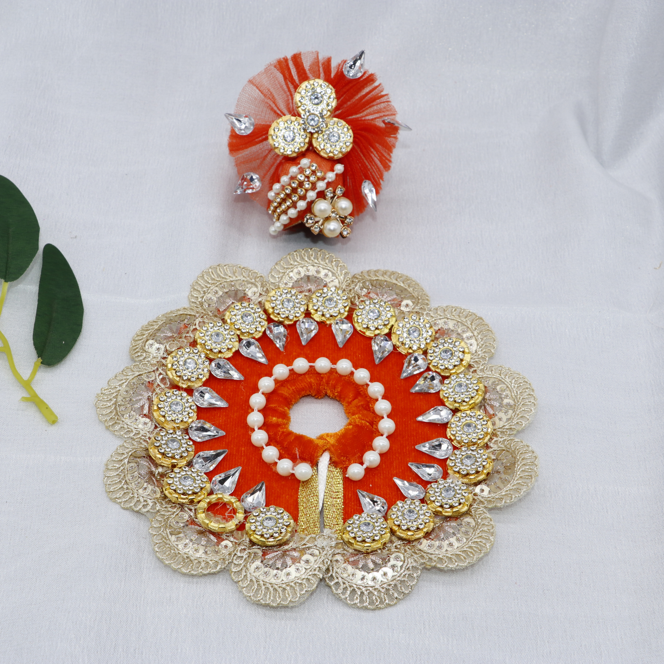 Stone Work Laddu Gopal Dress With Mukut
