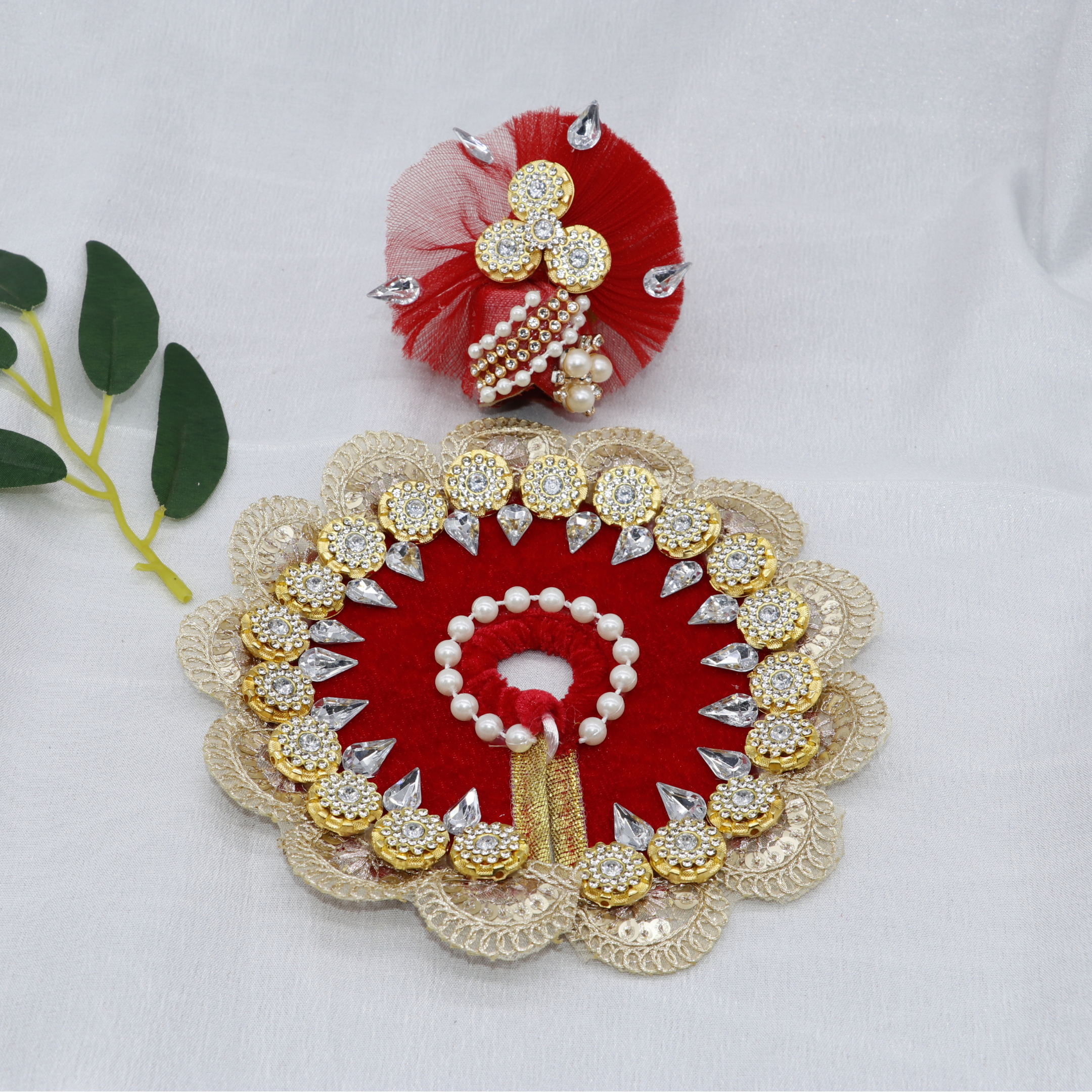 Stone Work Laddu Gopal Dress With Mukut