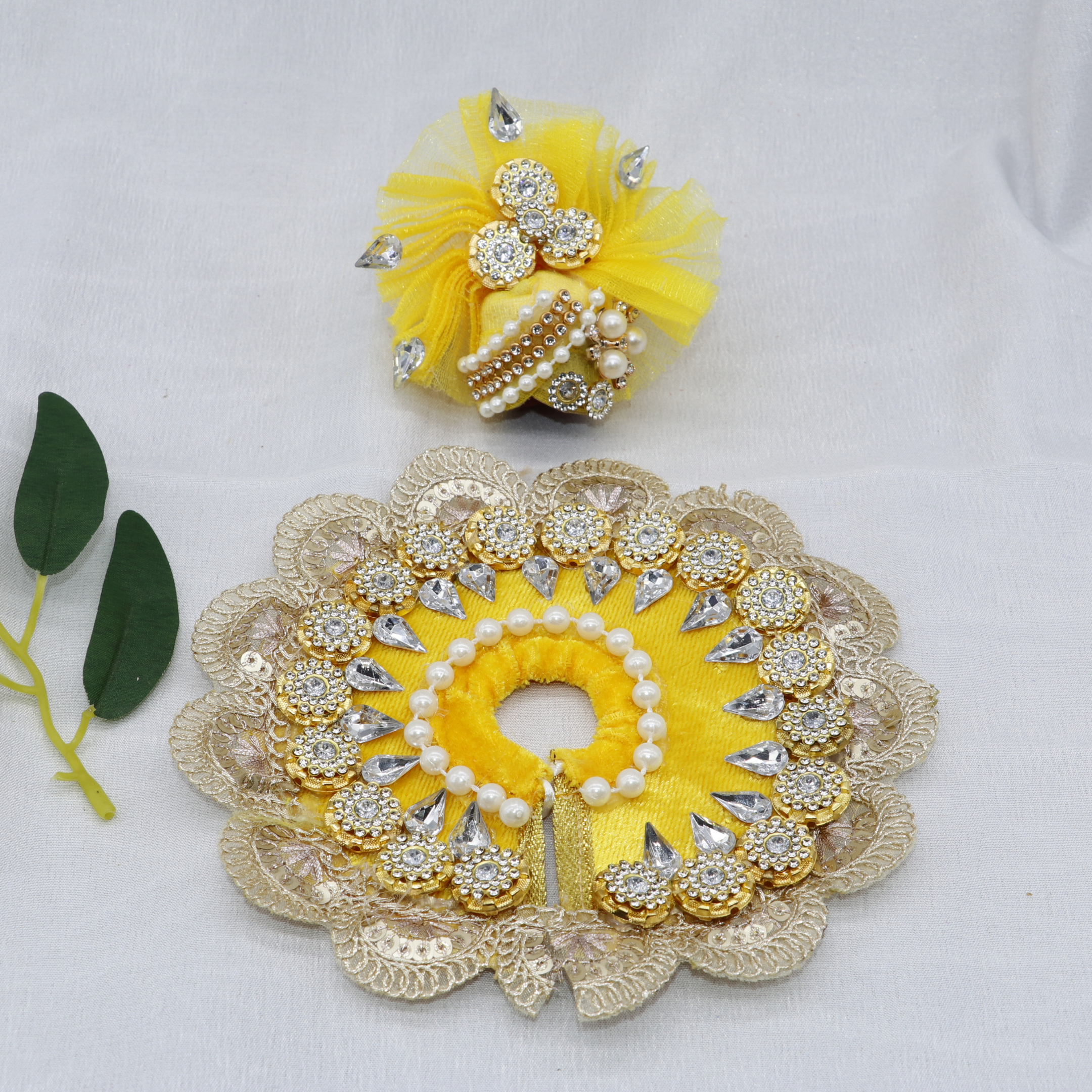 Stone Work Laddu Gopal Dress With Mukut