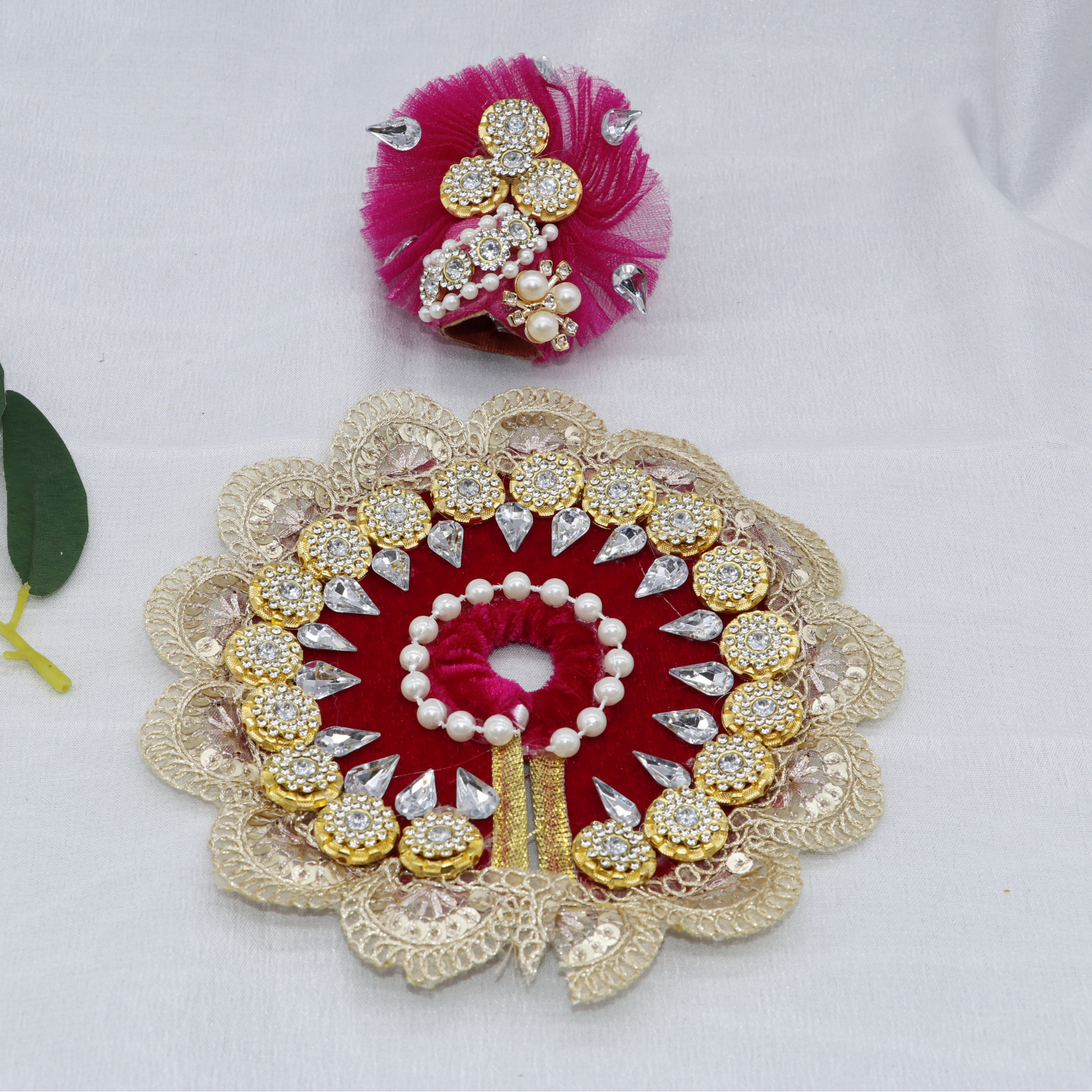 Stone Work Laddu Gopal Dress With Mukut