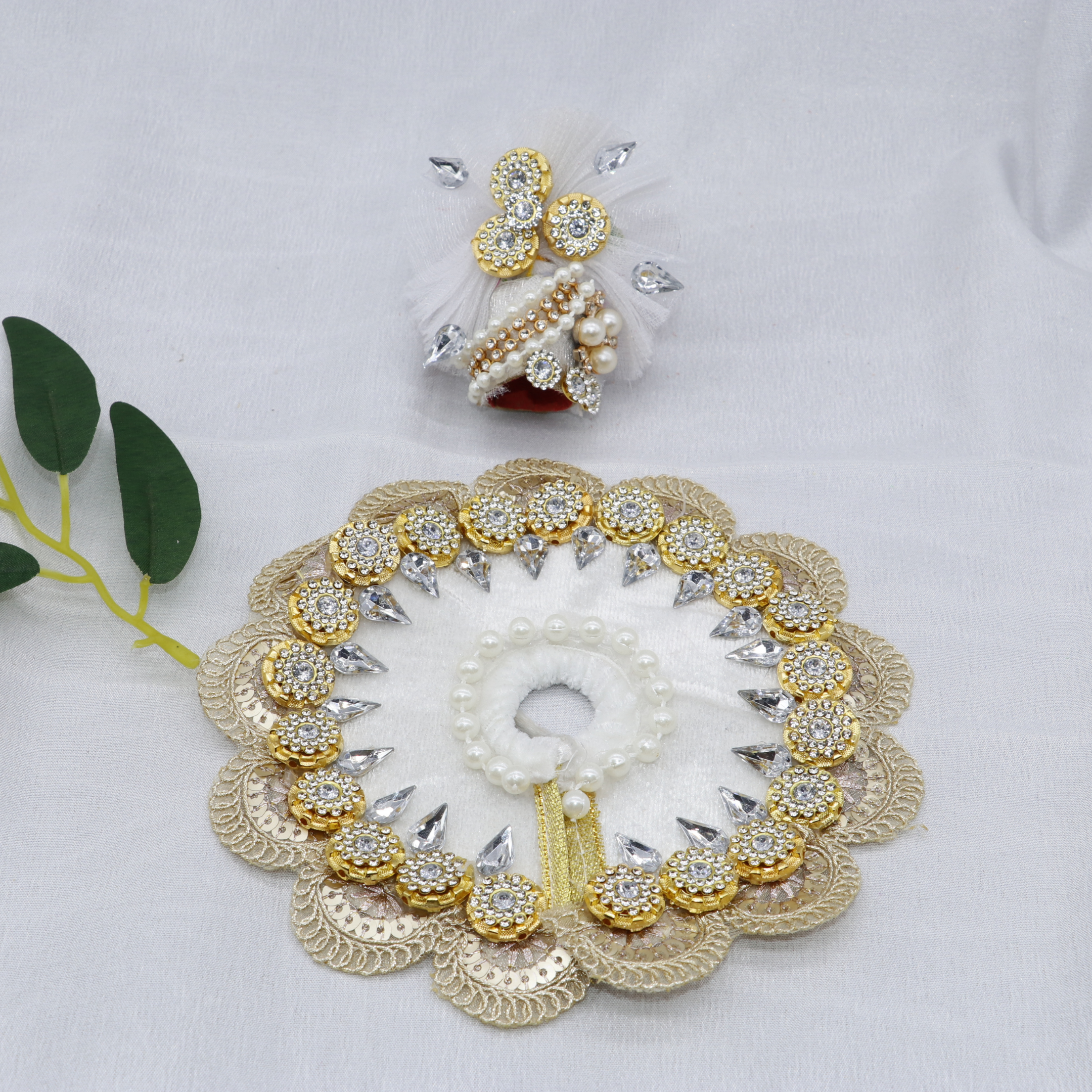 Stone Work Laddu Gopal Dress With Mukut