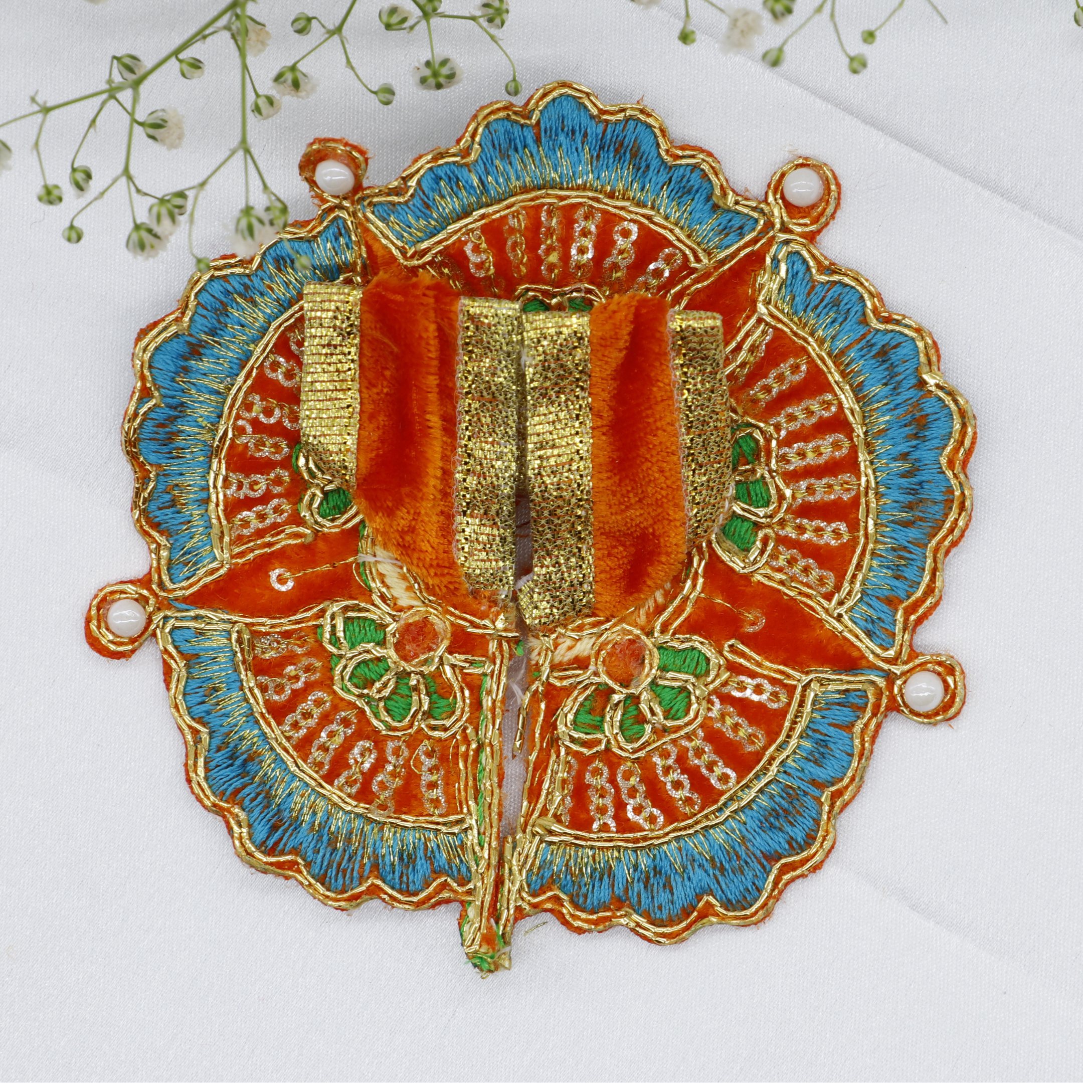 Phool Patti Zari Work Laddu Gopal Dress