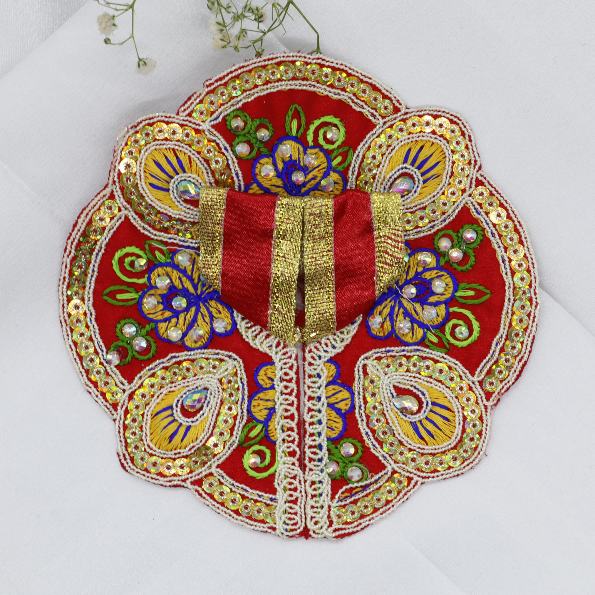 Mayur Rangat Embroidery Laddu Gopal Dress