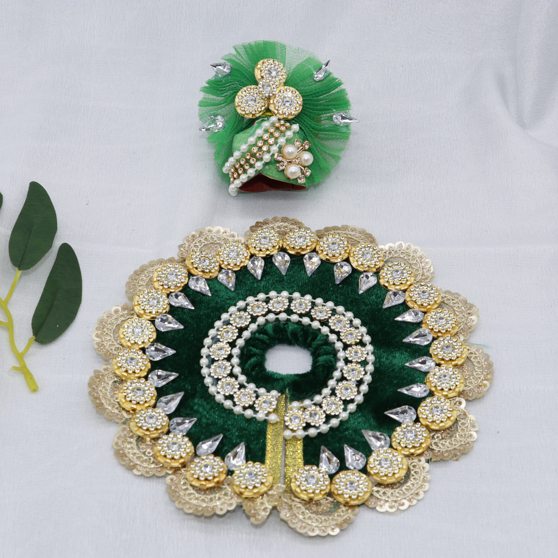 Stone Work Laddu Gopal Dress With Mukut