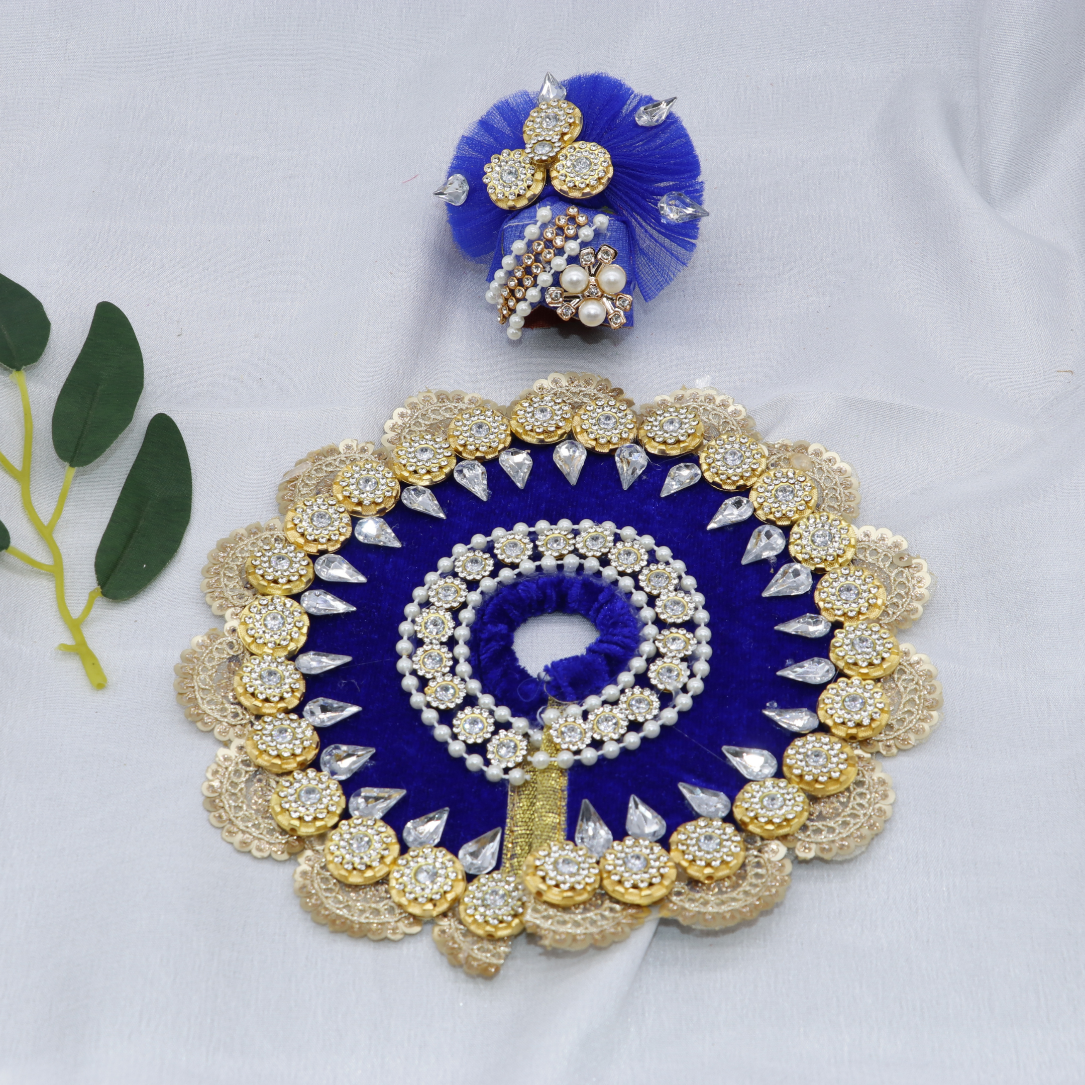 Stone Work Laddu Gopal Dress With Mukut