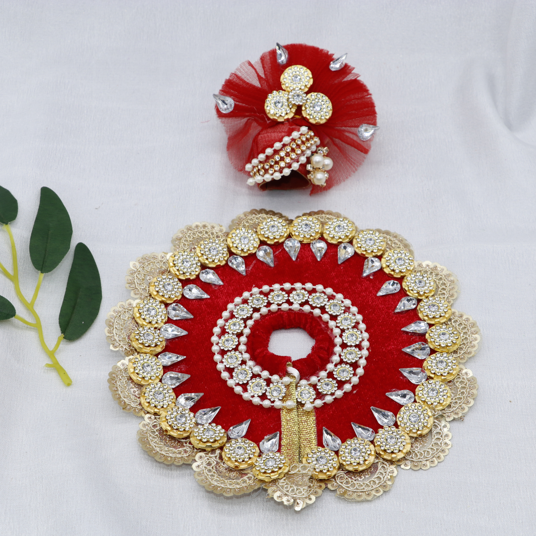 Stone Work Laddu Gopal Dress With Mukut