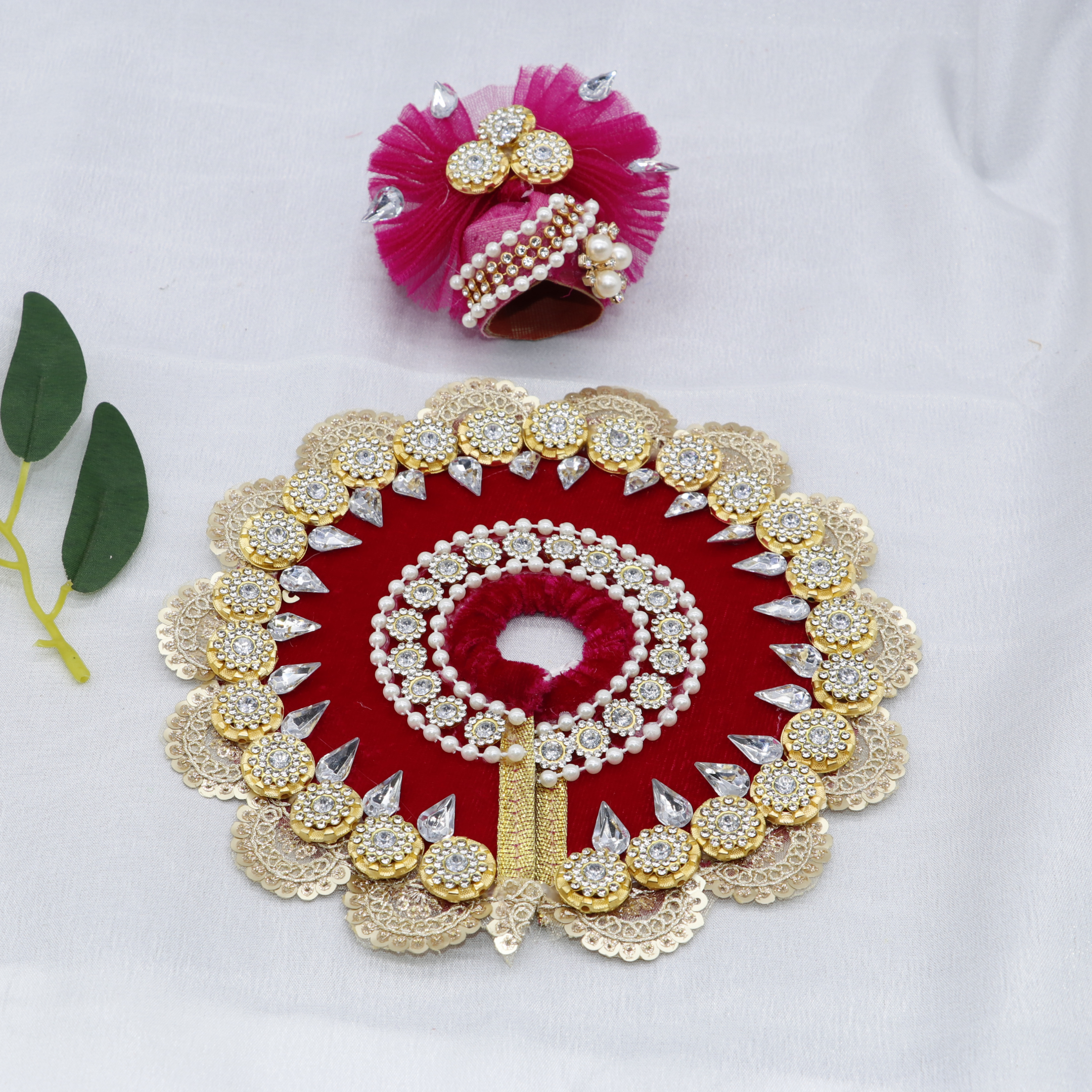 Stone Work Laddu Gopal Dress With Mukut