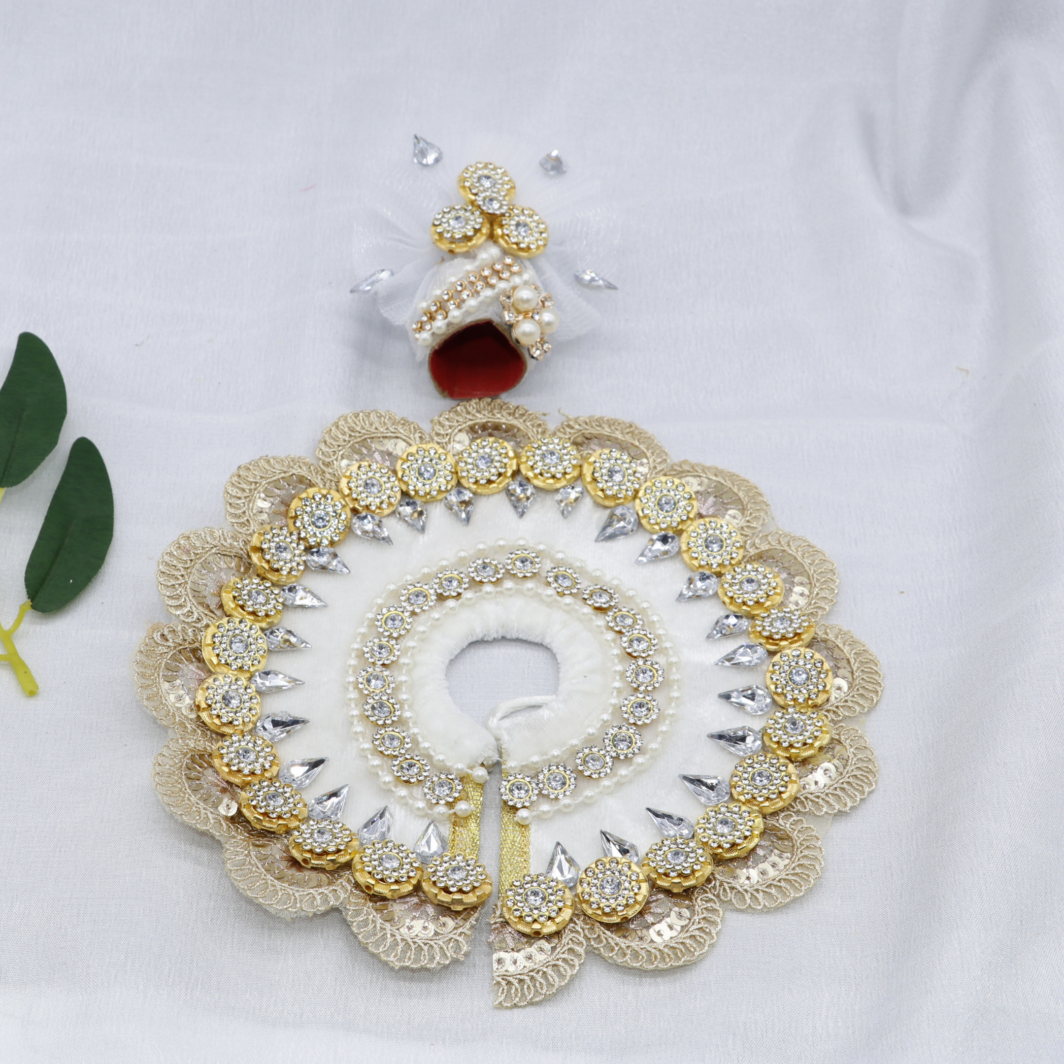 Stone Work Laddu Gopal Dress With Mukut