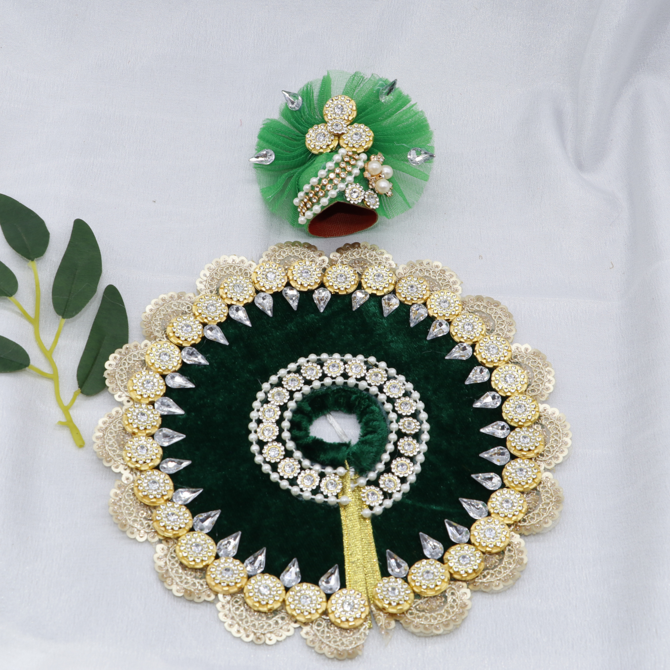 Stone Work Laddu Gopal Dress With Mukut